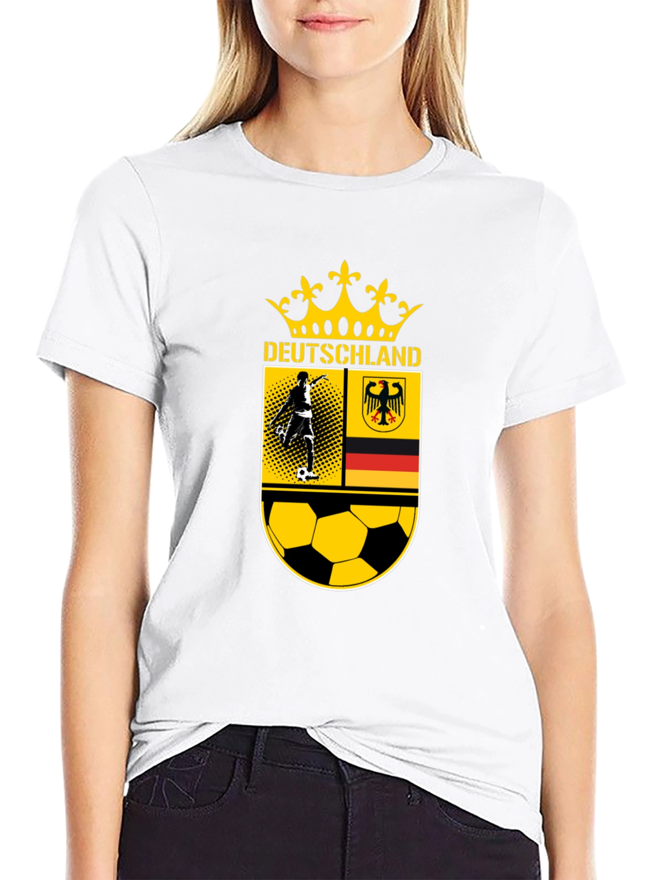 Deutschland Soccer T-Shirt - Black German Football Tee