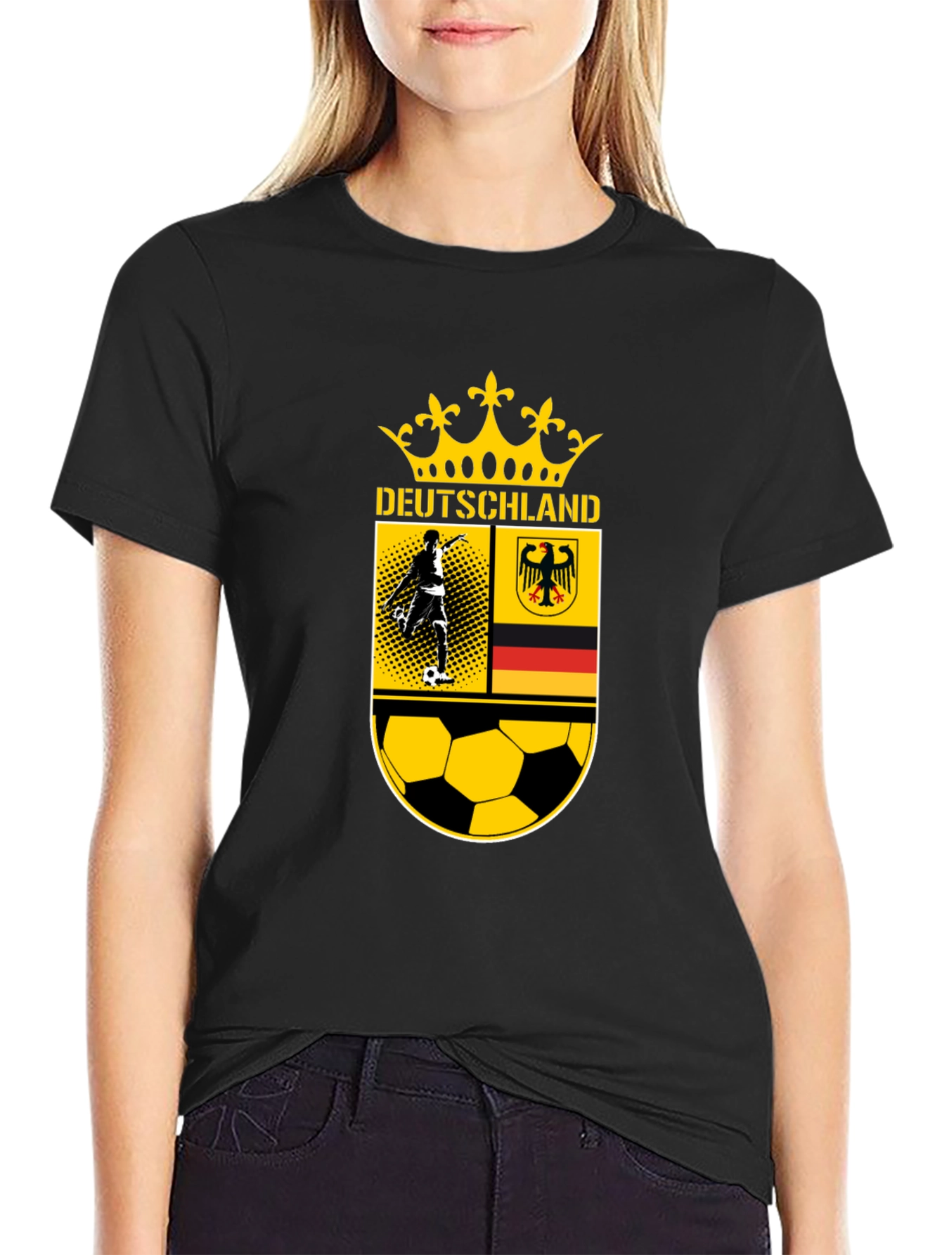 Deutschland Soccer T-Shirt - Black German Football Tee
