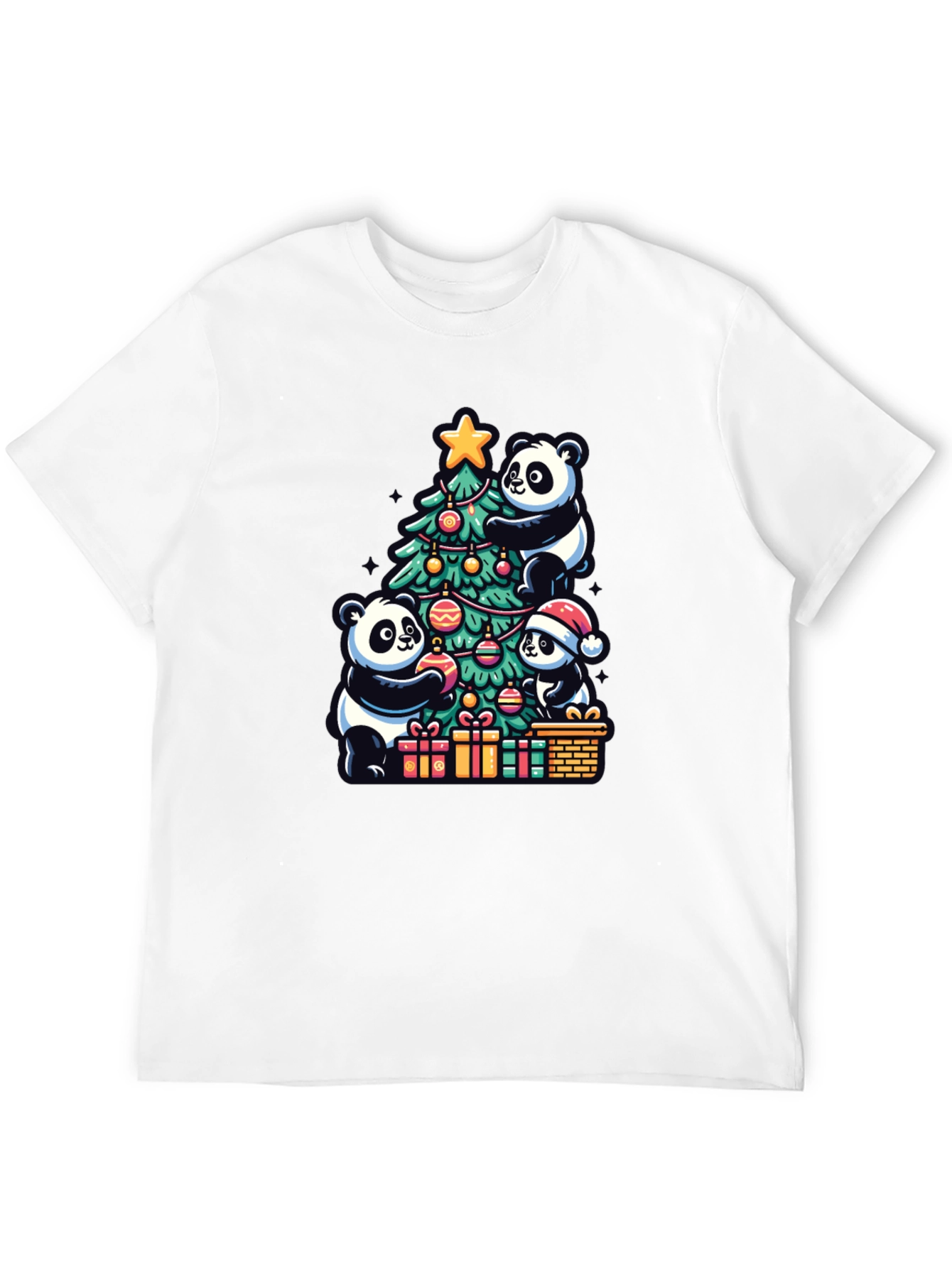 Panda Christmas T-Shirt - Holiday Festive Wear