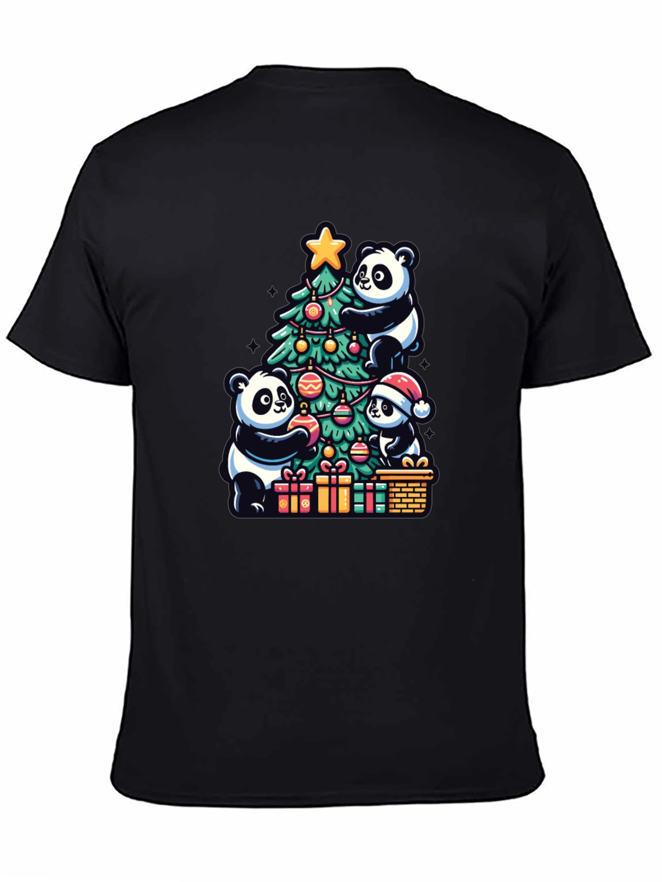 Panda Christmas T-Shirt - Holiday Festive Wear