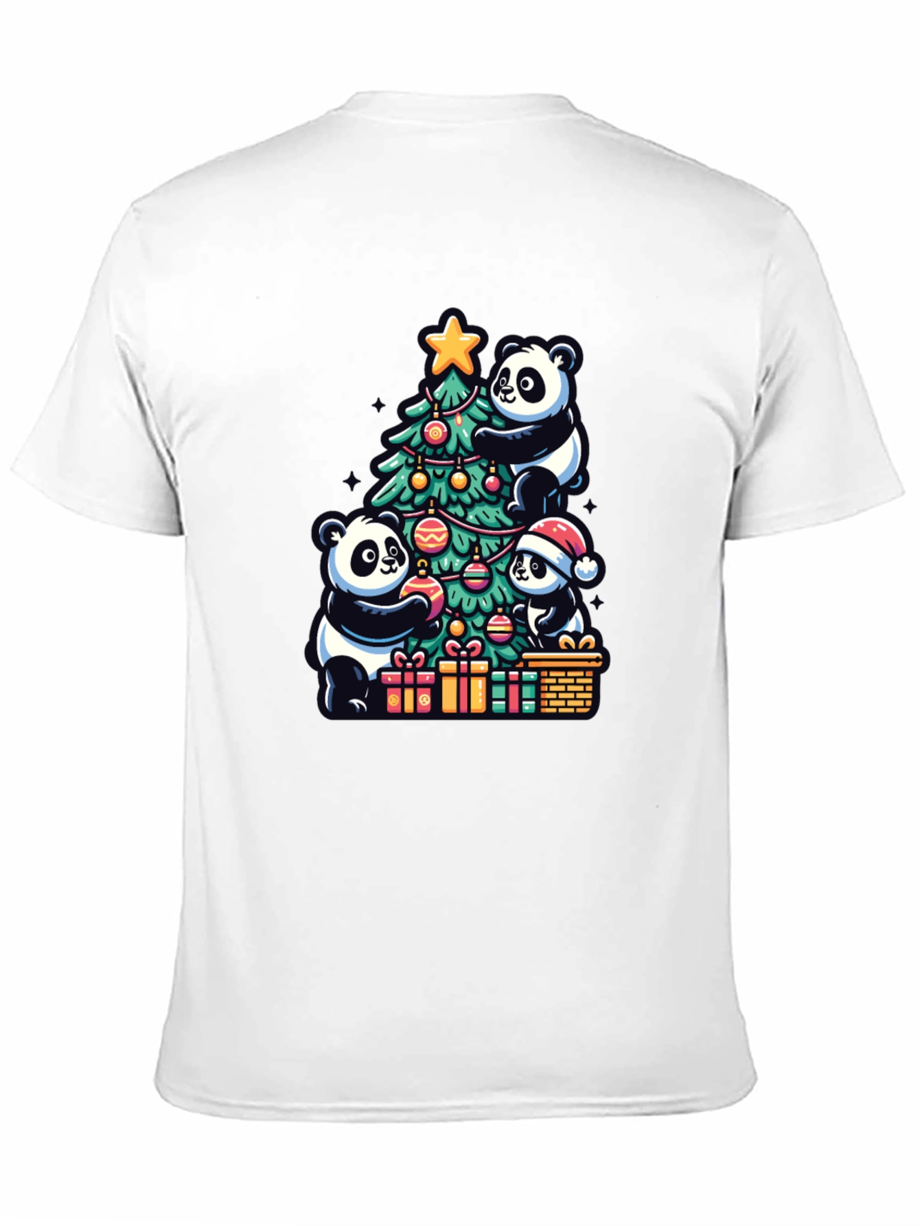 Panda Christmas T-Shirt - Holiday Festive Wear
