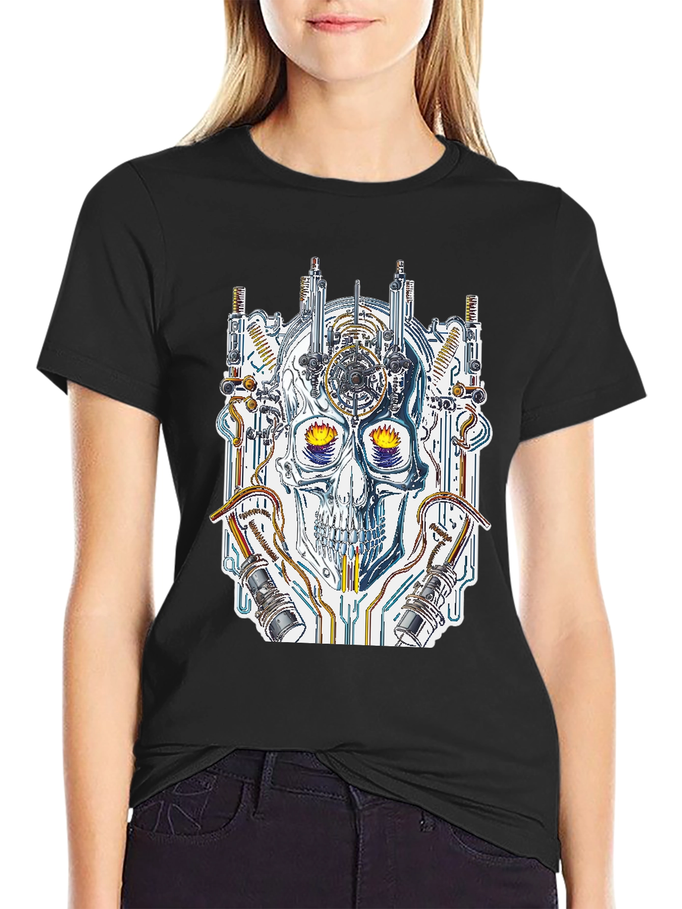 Steampunk Skull Graphic Tee - Unique Design