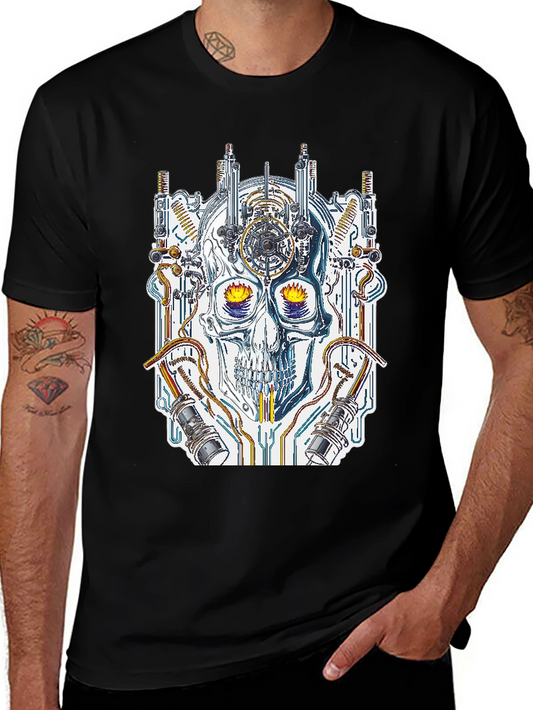 Steampunk Skull Graphic Tee - Unique Design