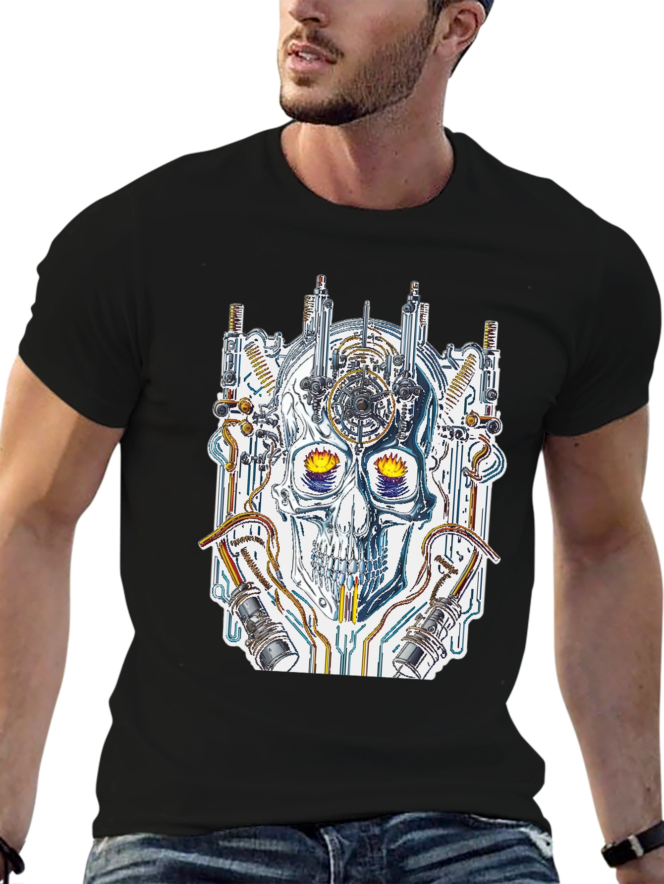 Steampunk Skull Graphic Tee - Unique Design