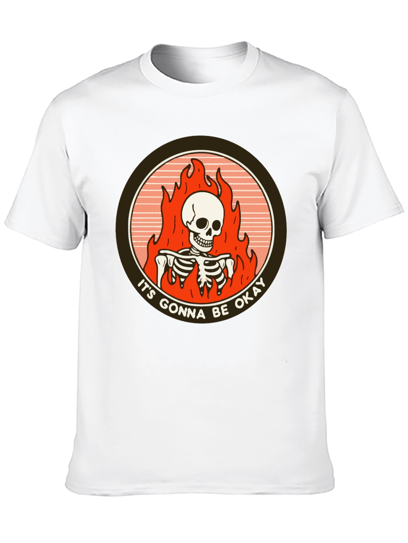 Its Gonna Be Okay Skeleton Flames T-Shirt