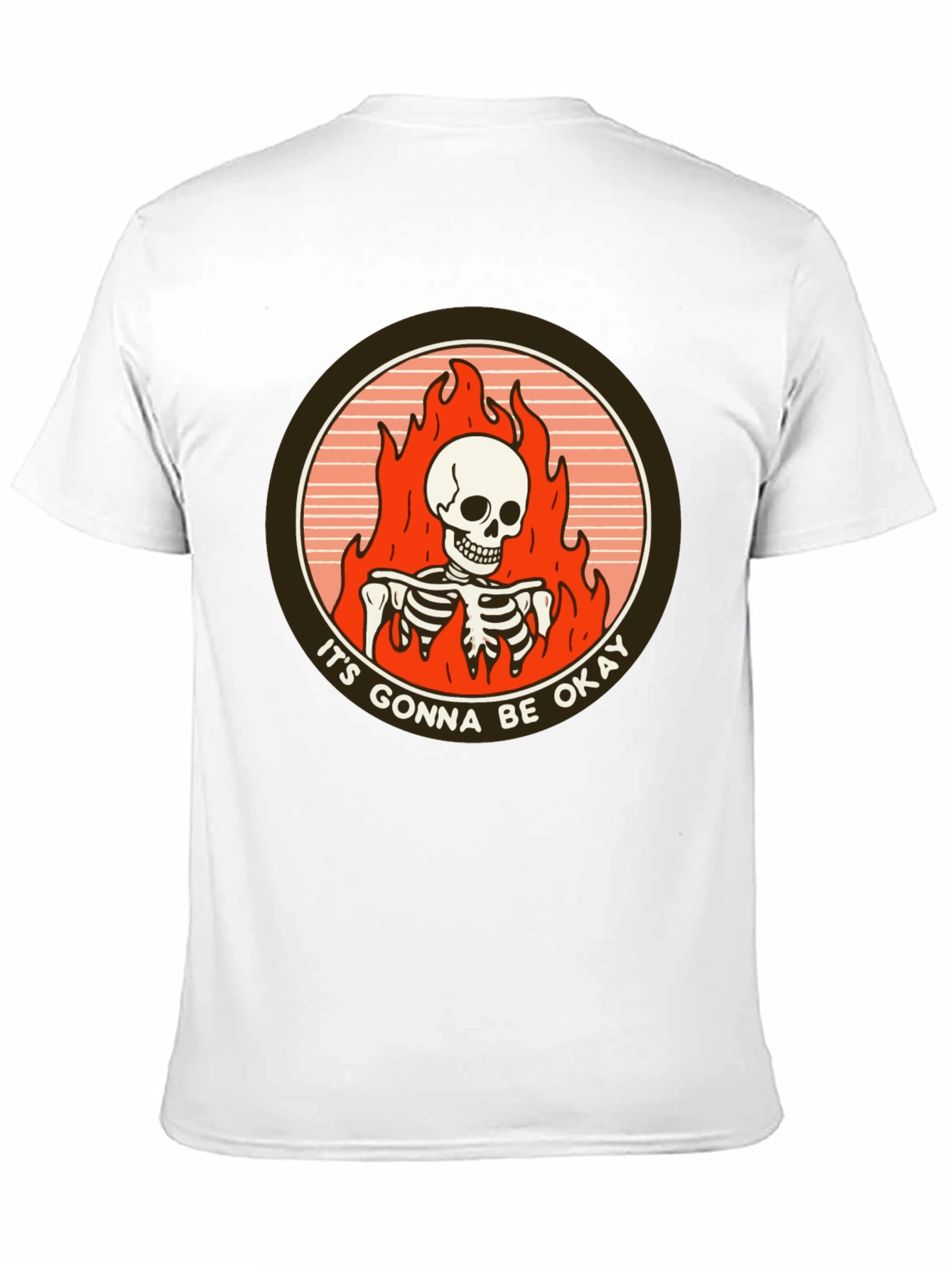 Its Gonna Be Okay Skeleton Flames T-Shirt