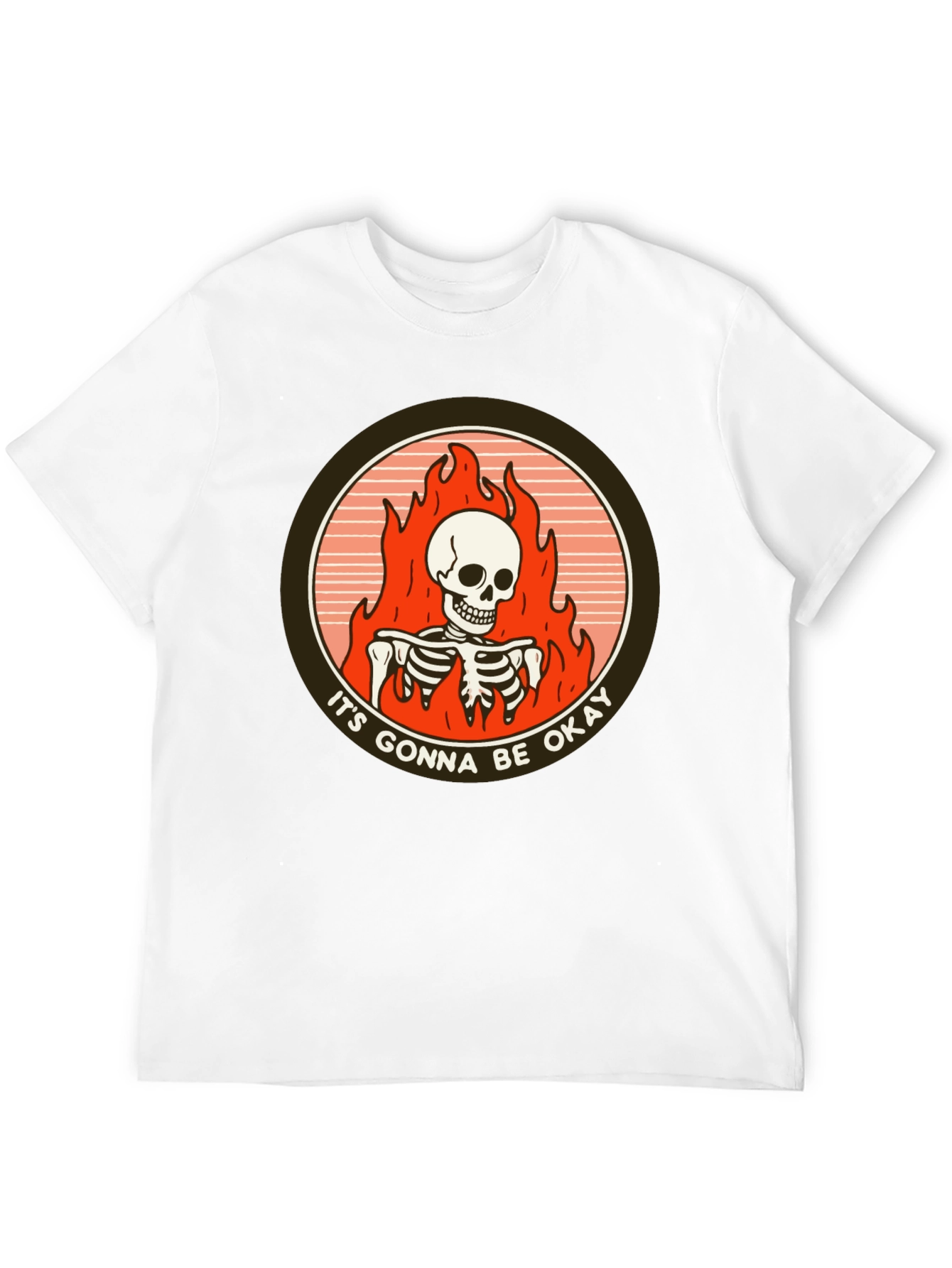Its Gonna Be Okay Skeleton Flames T-Shirt