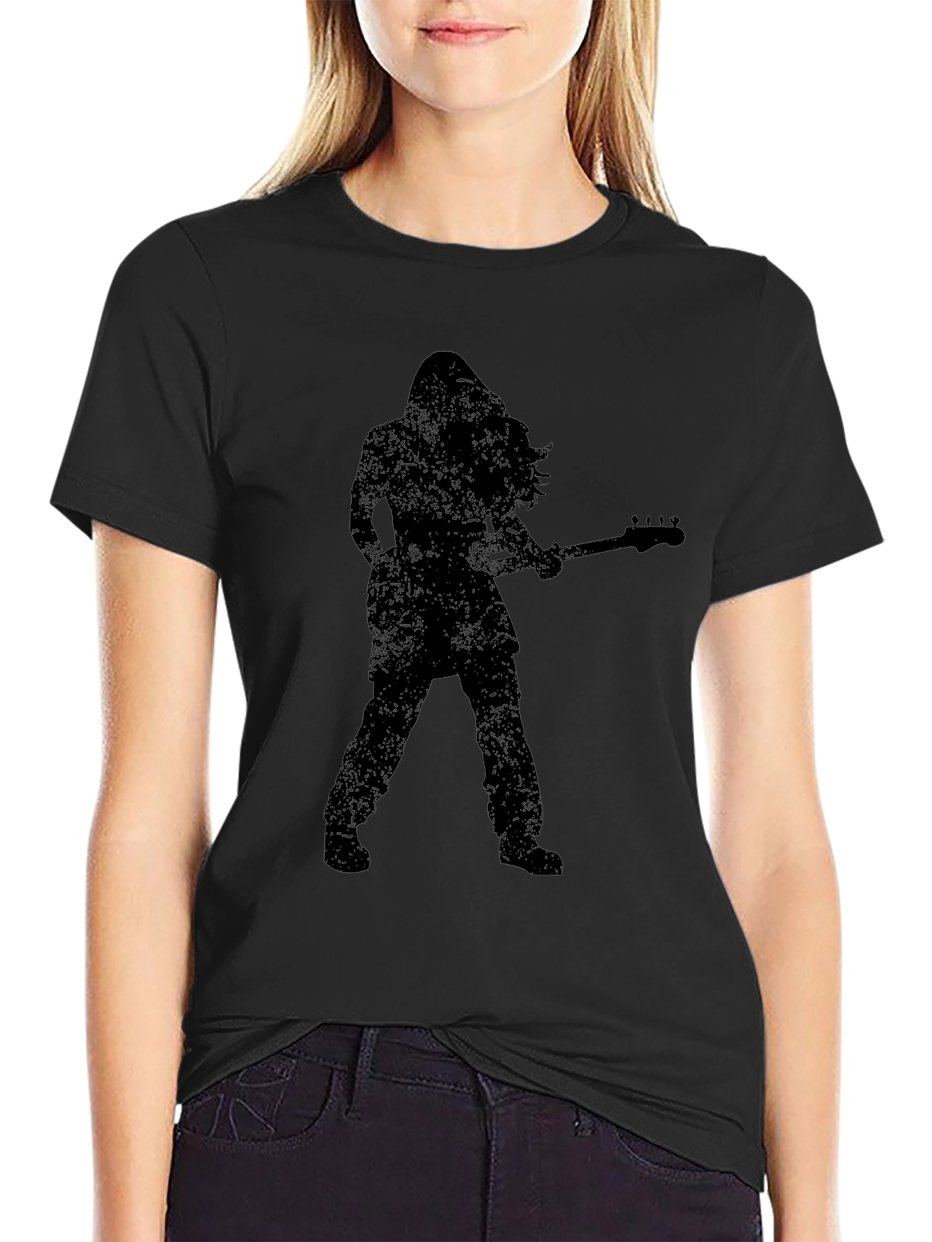 Rock Guitarist Silhouette Graphic T-Shirt