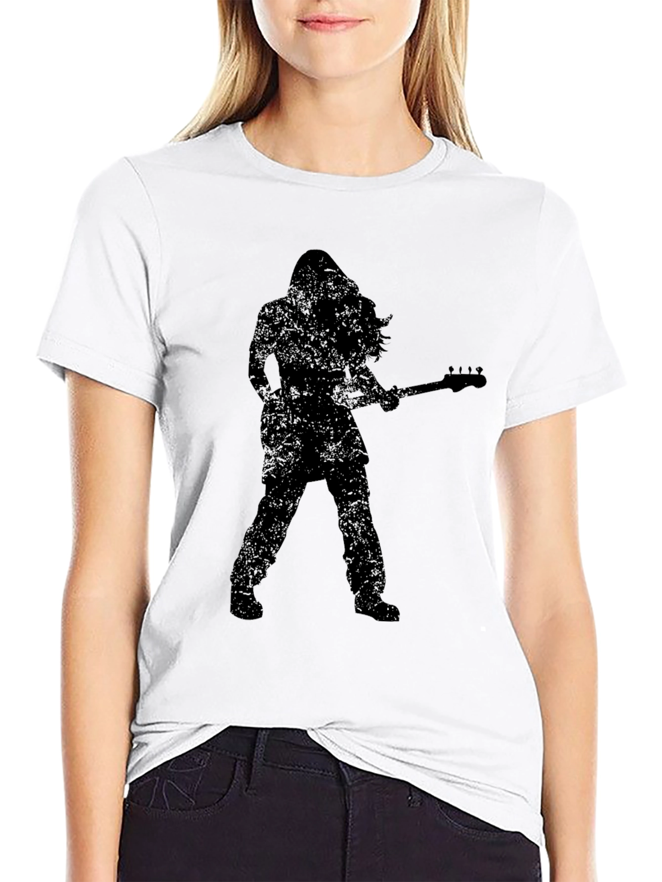 Rock Guitarist Silhouette Graphic T-Shirt