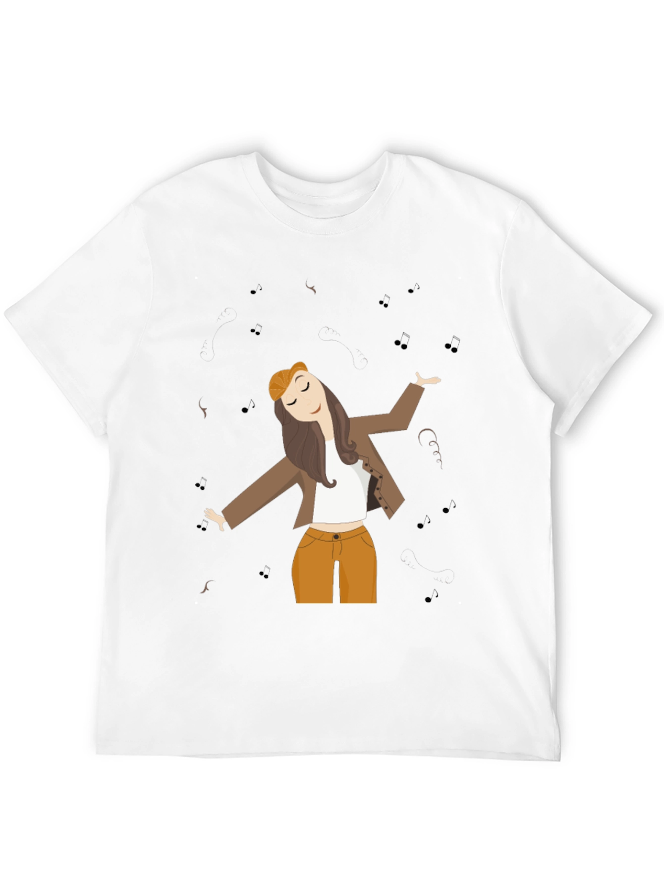 Dancing Woman Graphic Tee - Black Cotton Comfort