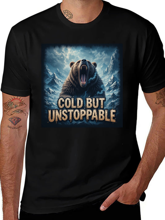 Cold But Unstoppable Bear Graphic T-Shirt