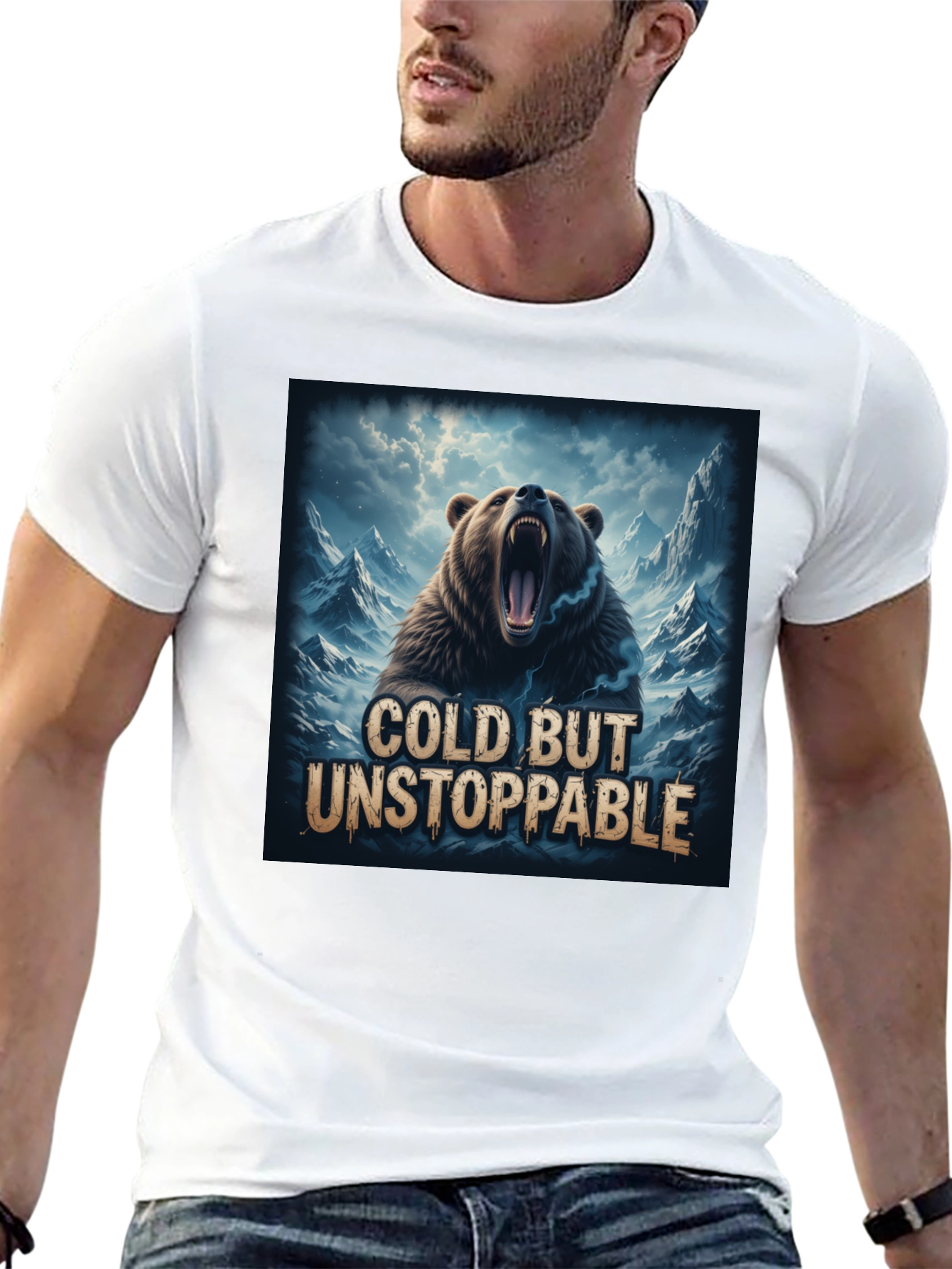 Cold But Unstoppable Bear Graphic T-Shirt