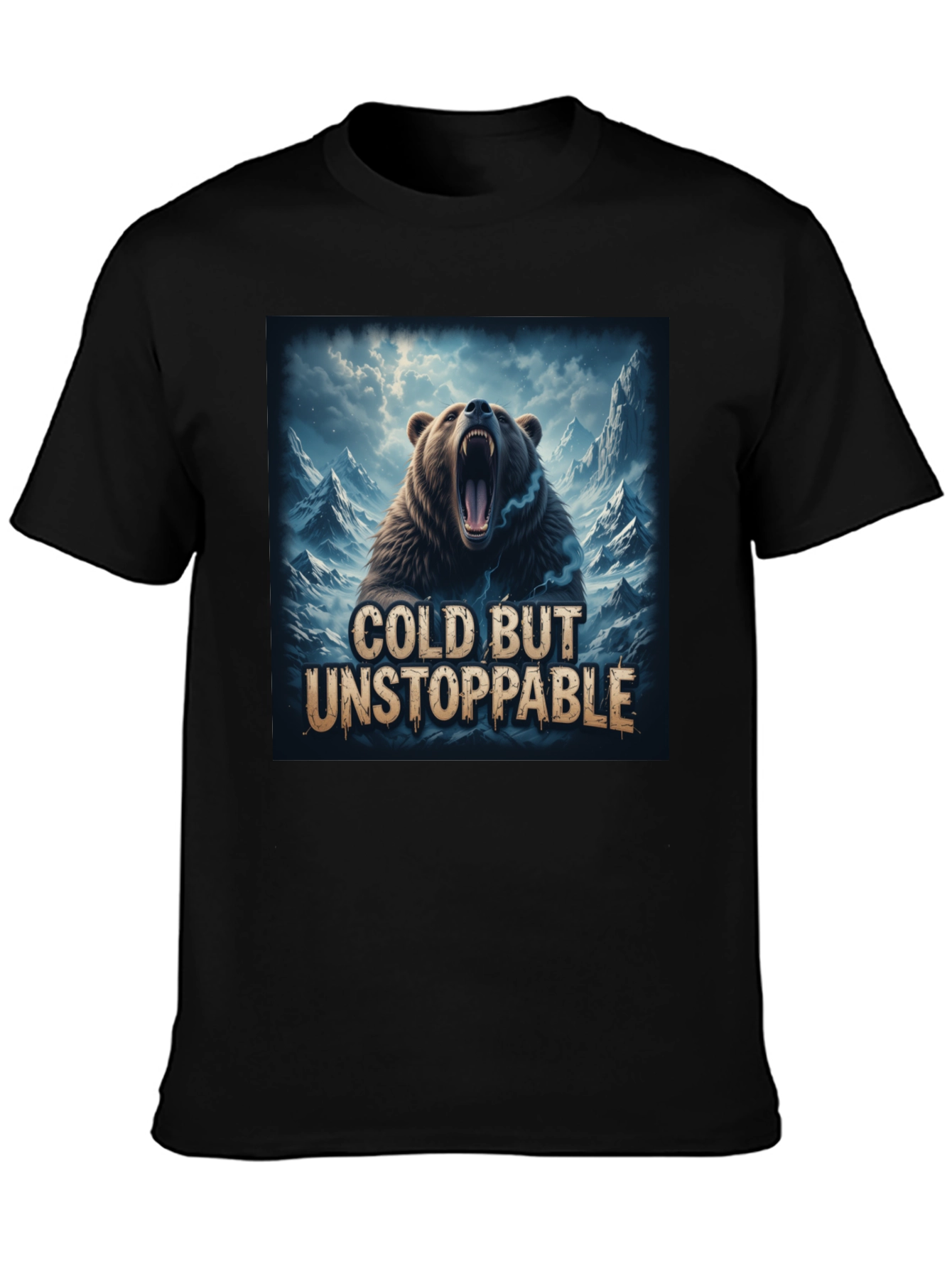Cold But Unstoppable Bear Graphic T-Shirt
