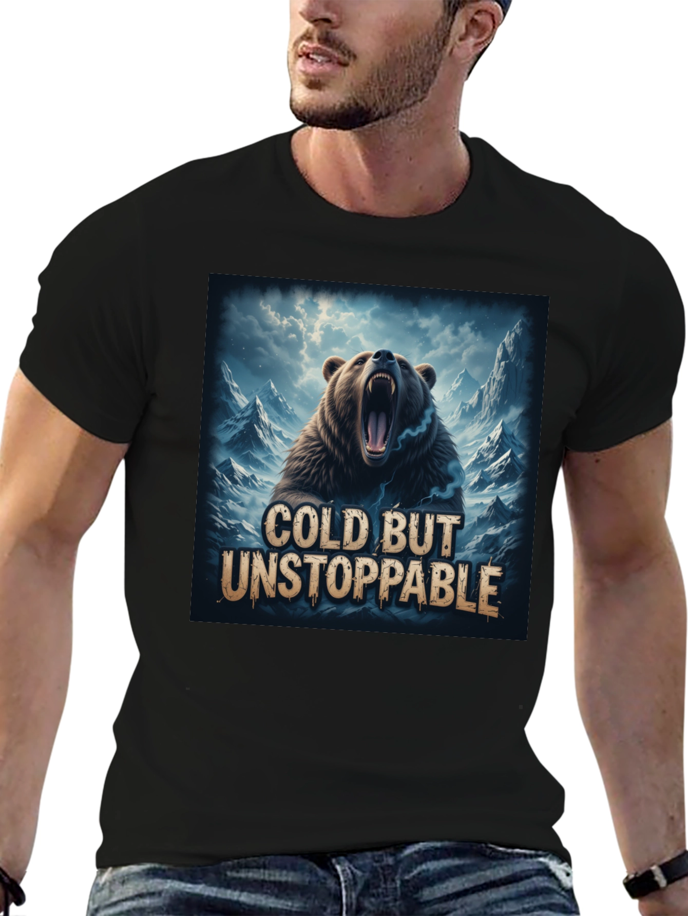 Cold But Unstoppable Bear Graphic T-Shirt