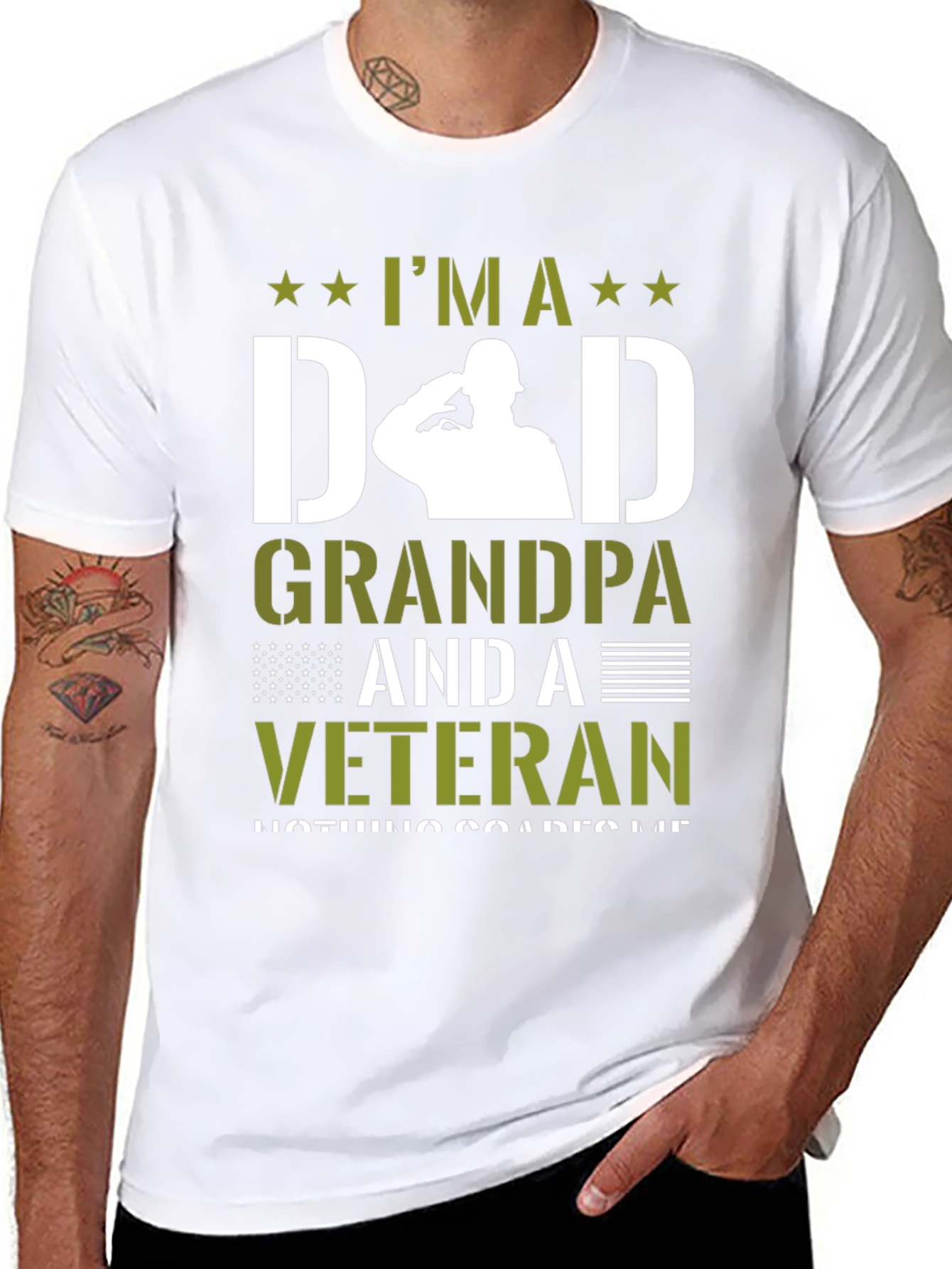 Im A Dad Grandpa Veteran Graphic T-Shirt