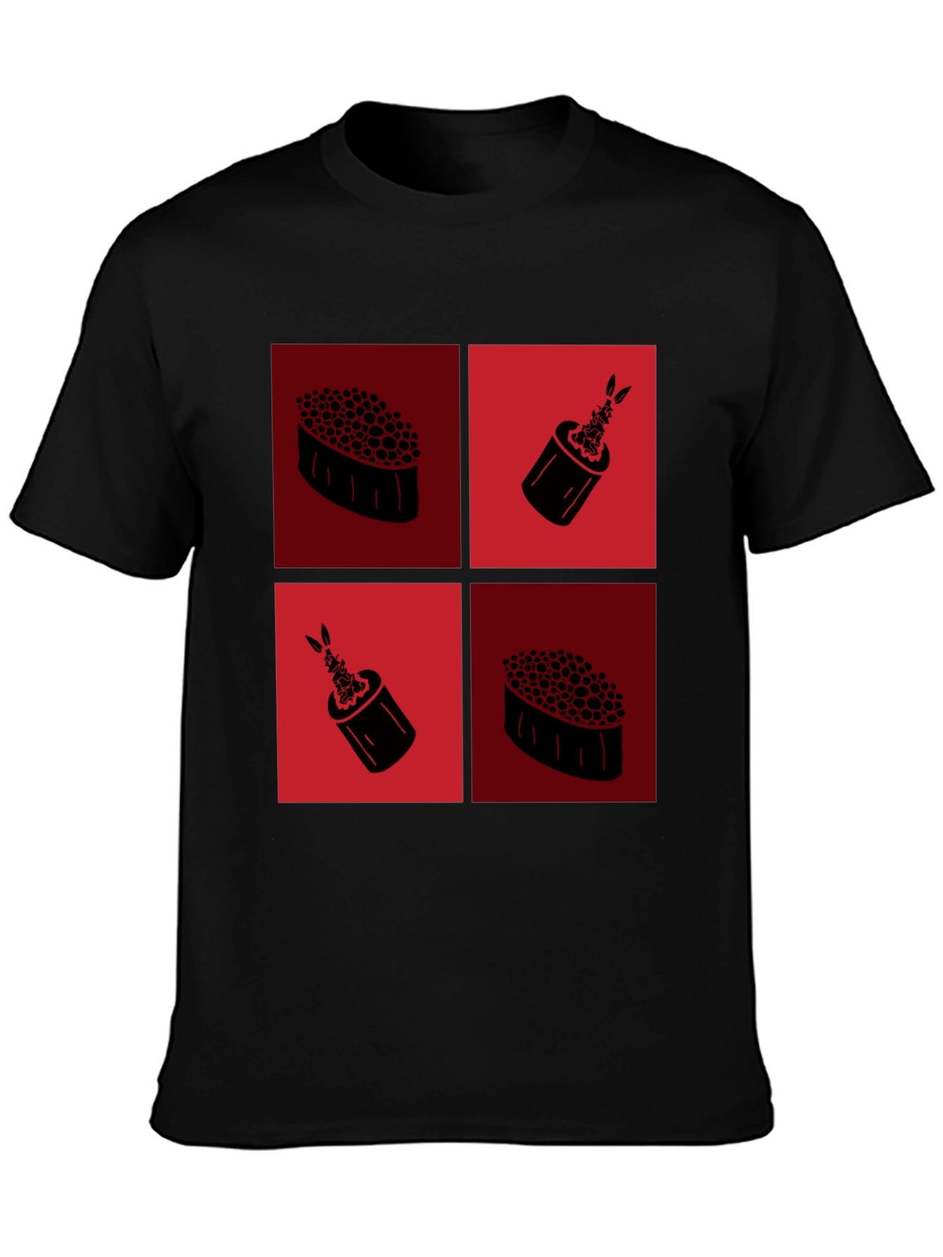 Sushi Graphic Tee - Black Cotton T-Shirt