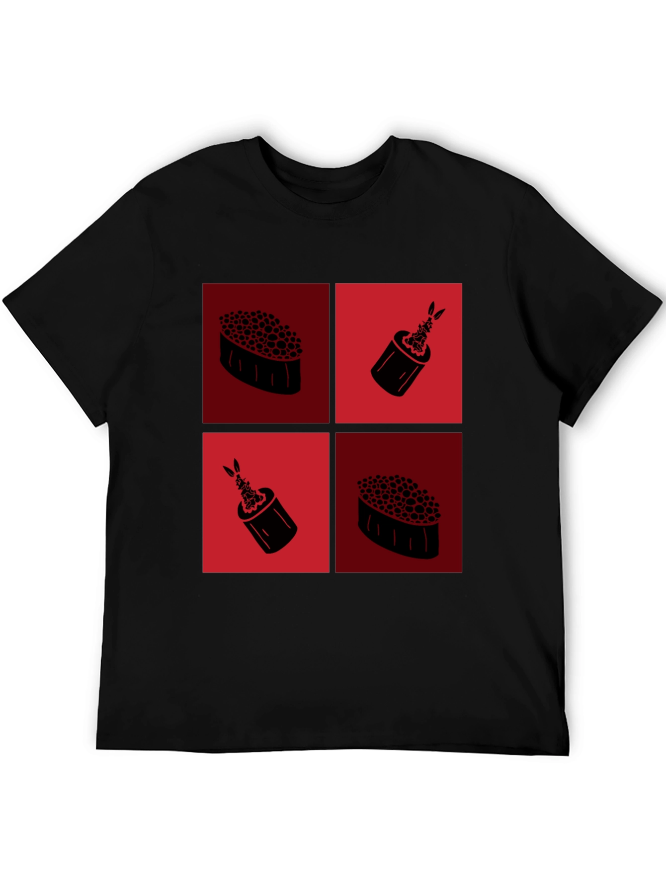 Sushi Graphic Tee - Black Cotton T-Shirt