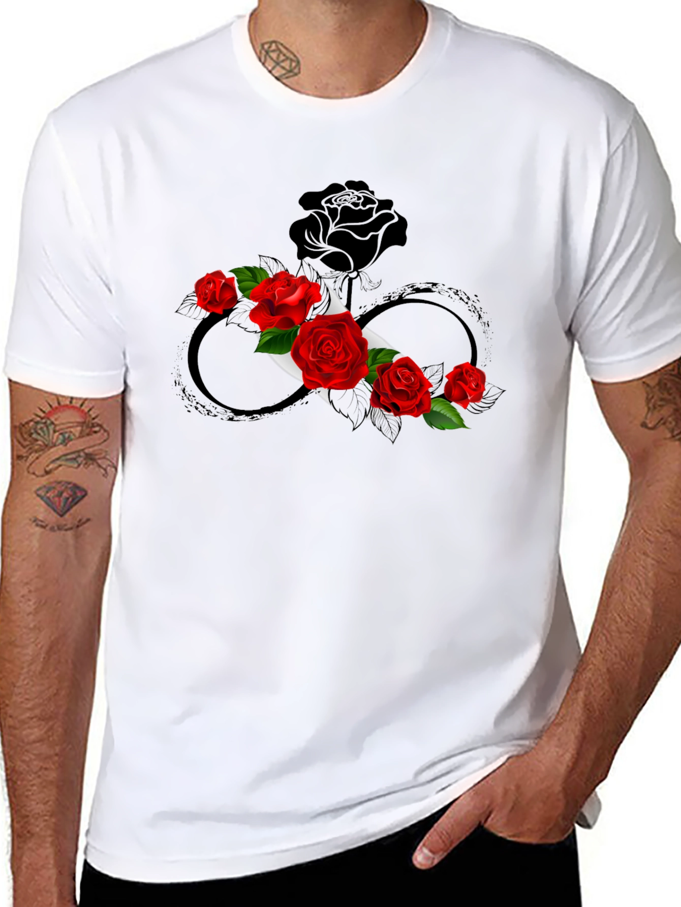 Rose Infinity Graphic Tee - Stylish & Unique Design