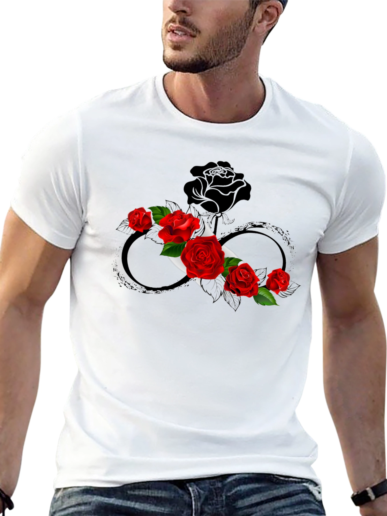 Rose Infinity Graphic Tee - Stylish & Unique Design