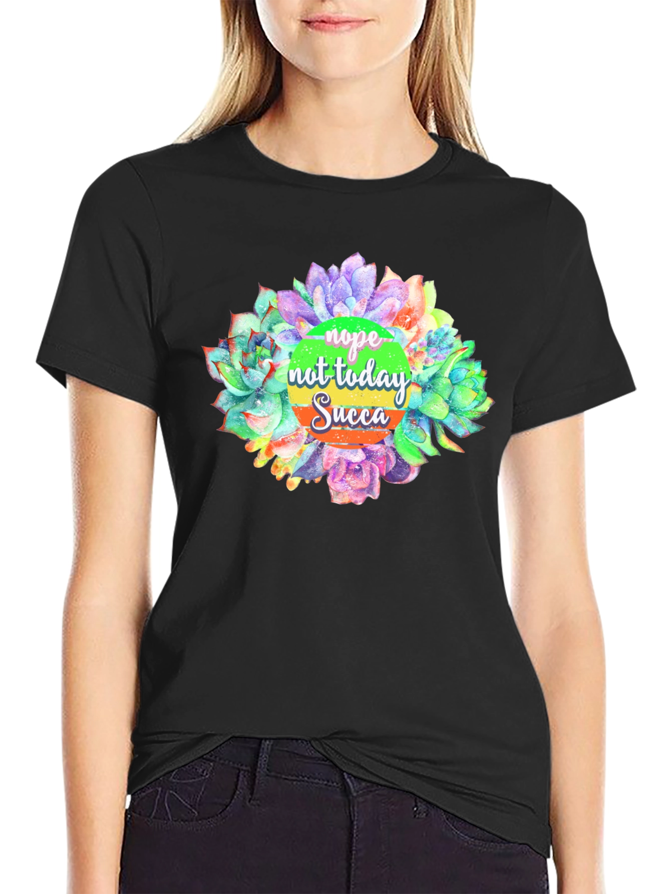 Nope Not Today Succulent Graphic T-Shirt