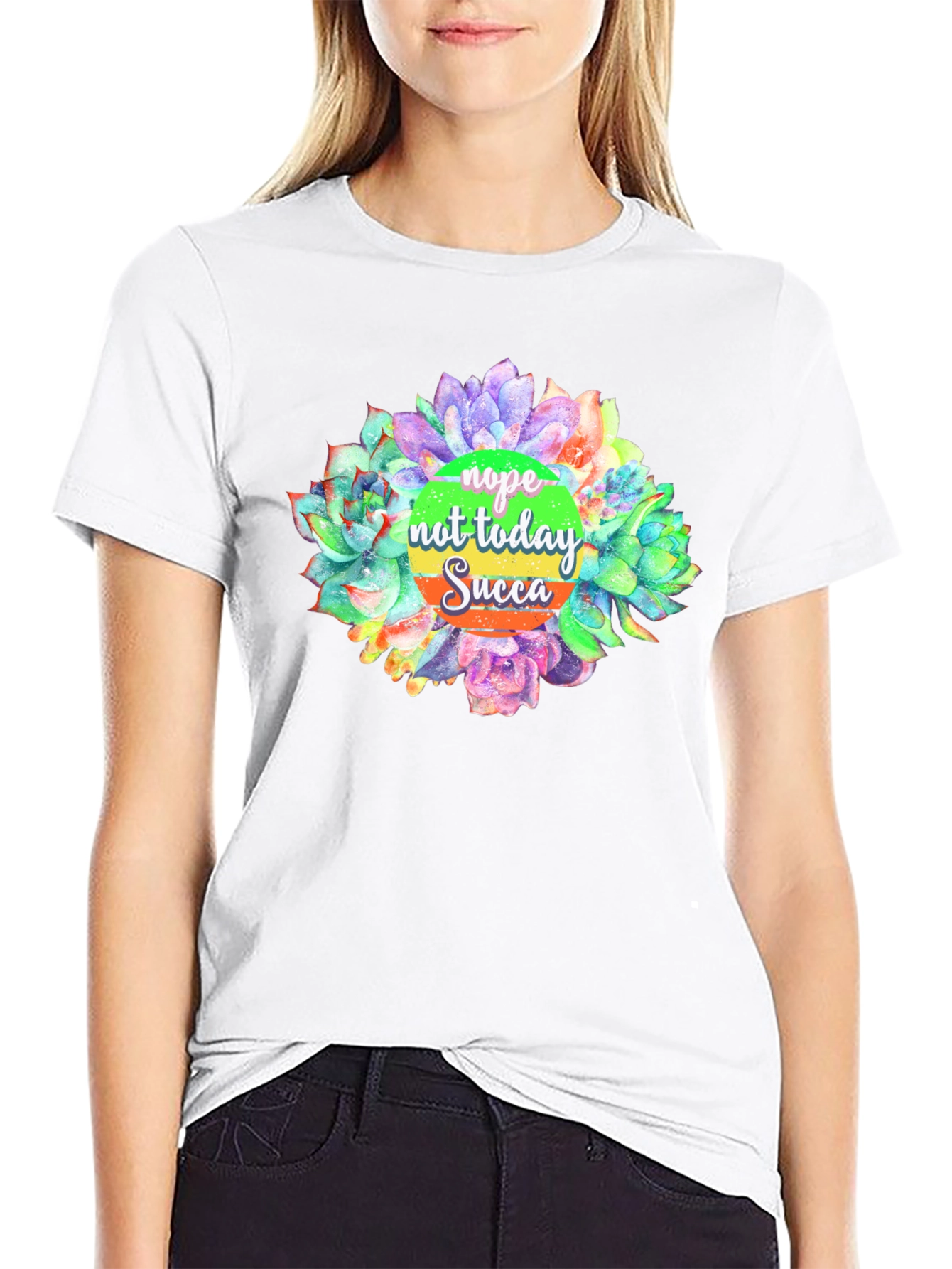 Nope Not Today Succulent Graphic T-Shirt