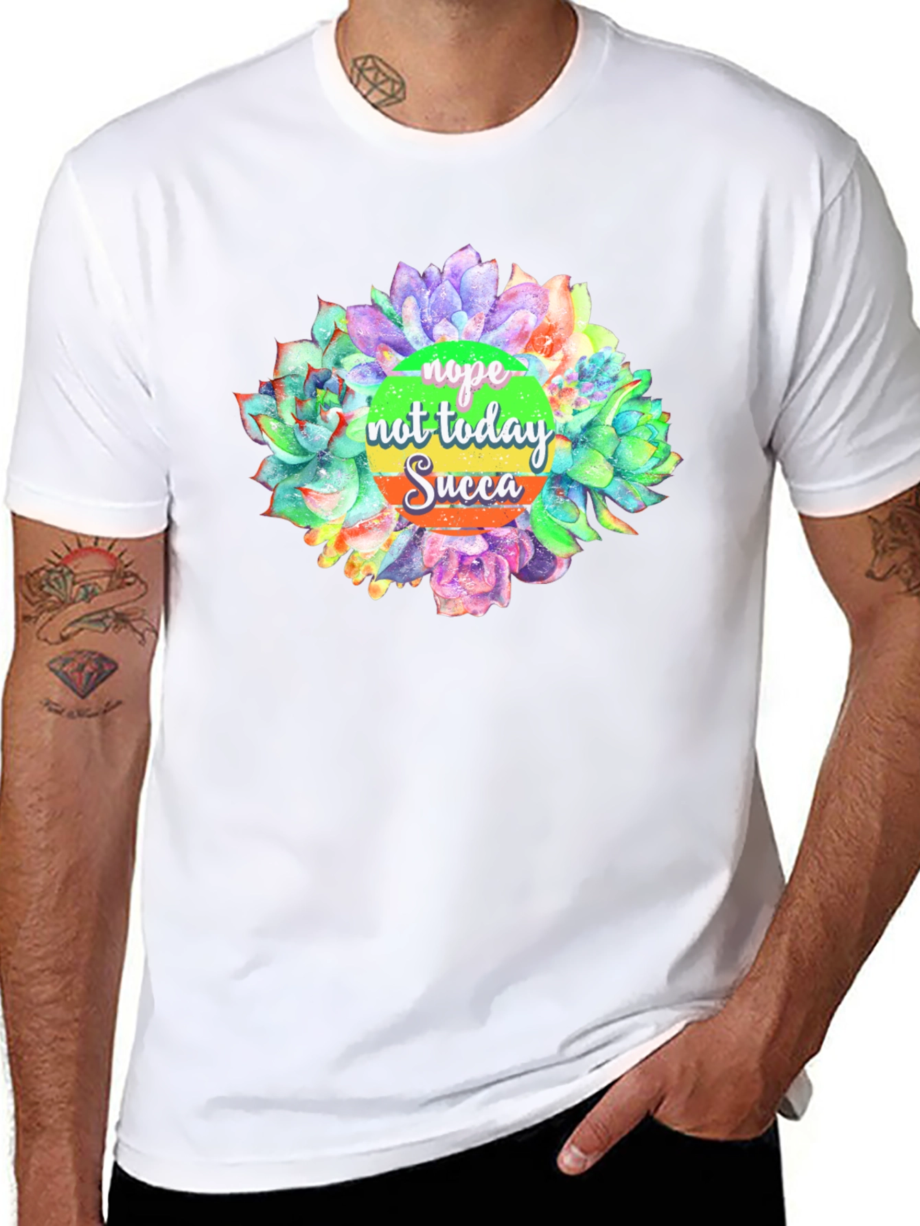 Nope Not Today Succulent Graphic T-Shirt