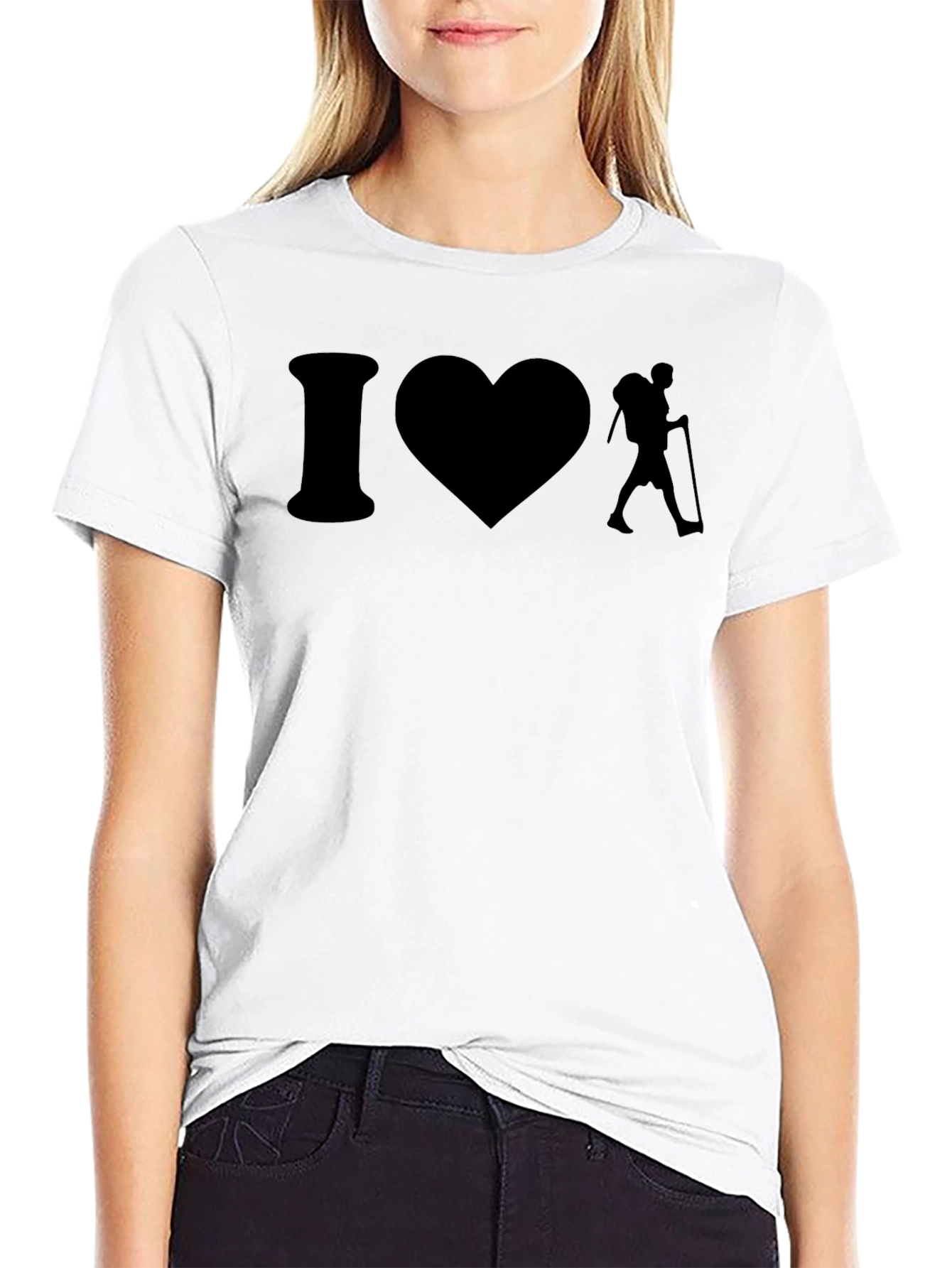 I Love Hiking Black Graphic Tee