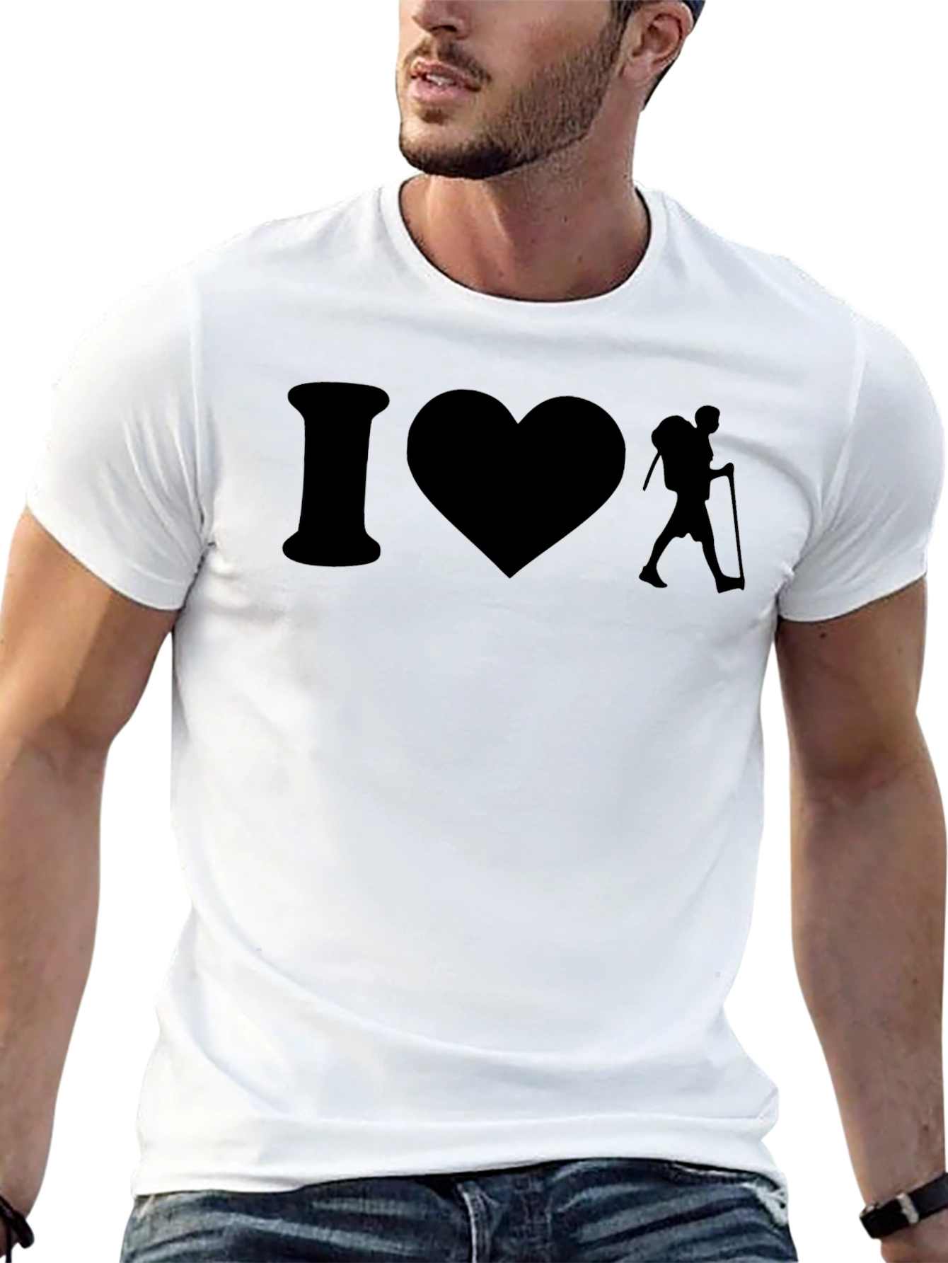 I Love Hiking Black Graphic Tee