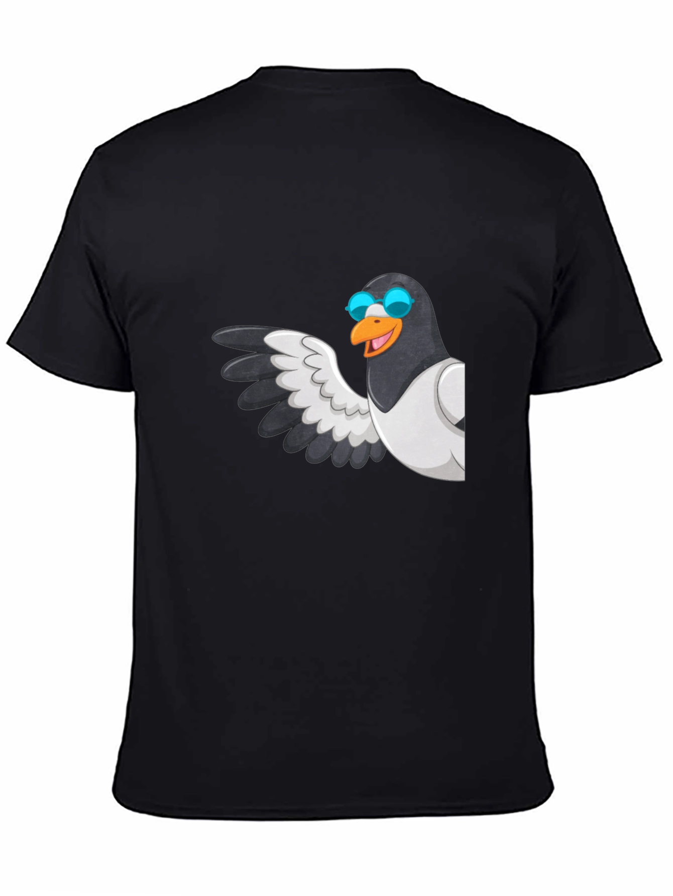 Cool Pigeon Graphic Tee - Black Cotton Casual Shirt