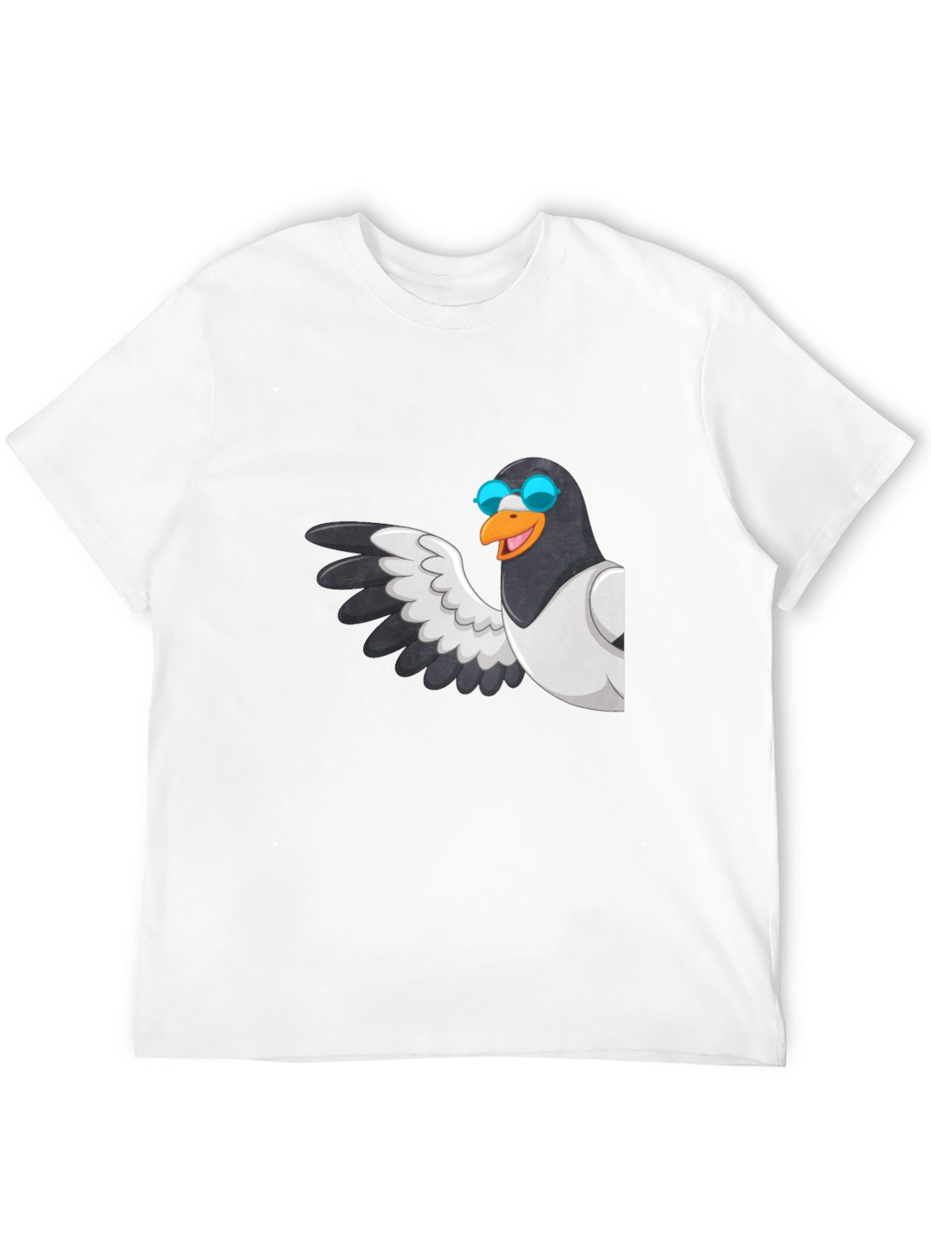 Cool Pigeon Graphic Tee - Black Cotton Casual Shirt