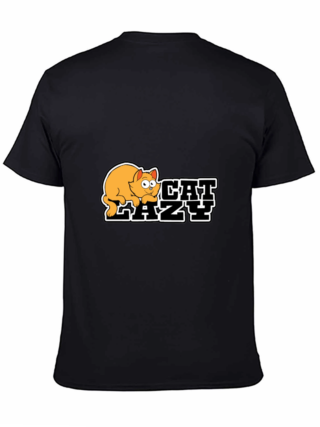 Lazy Cat Graphic Black T-Shirt - Unisex