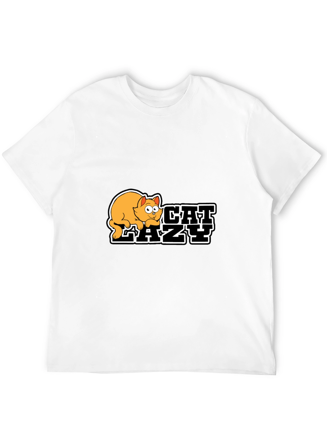 Lazy Cat Graphic Black T-Shirt - Unisex