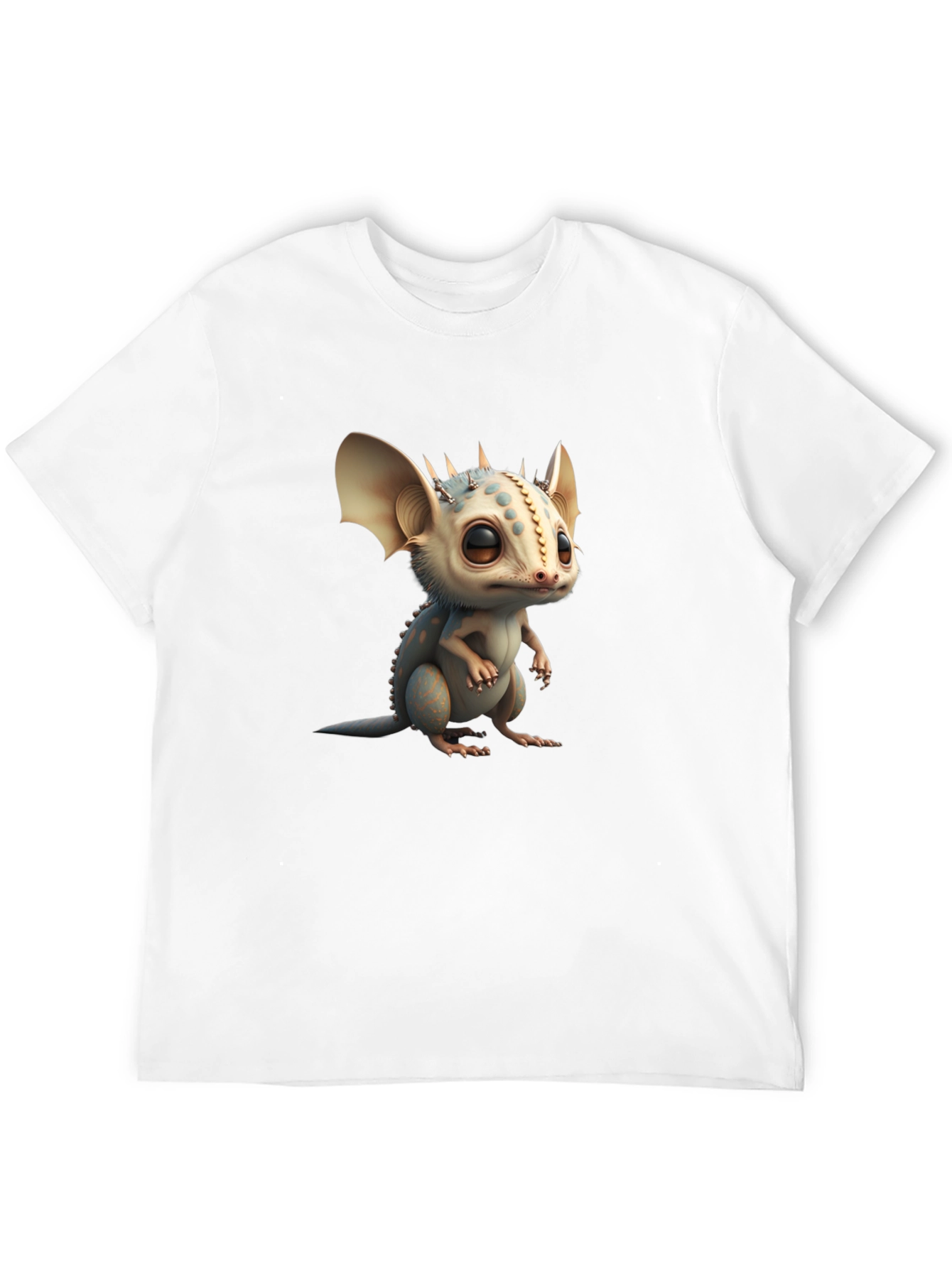 Cute Dragon Graphic Tee - Black Crew Neck