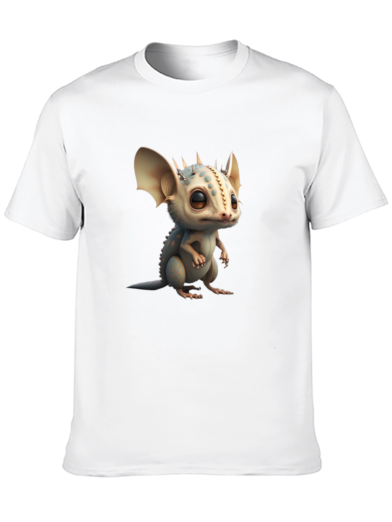 Cute Dragon Graphic Tee - Black Crew Neck