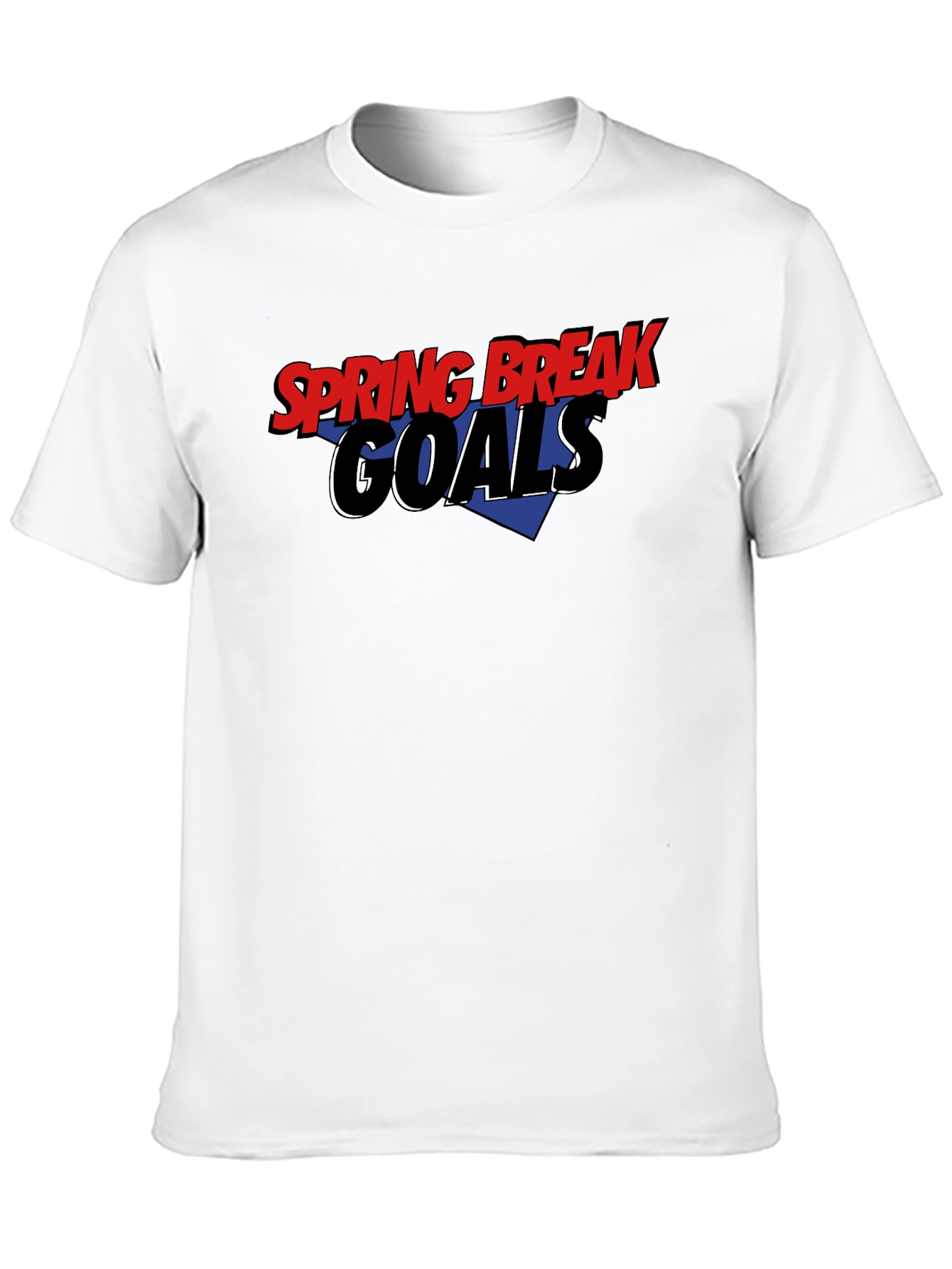 Spring Break Goals Black Graphic T-Shirt