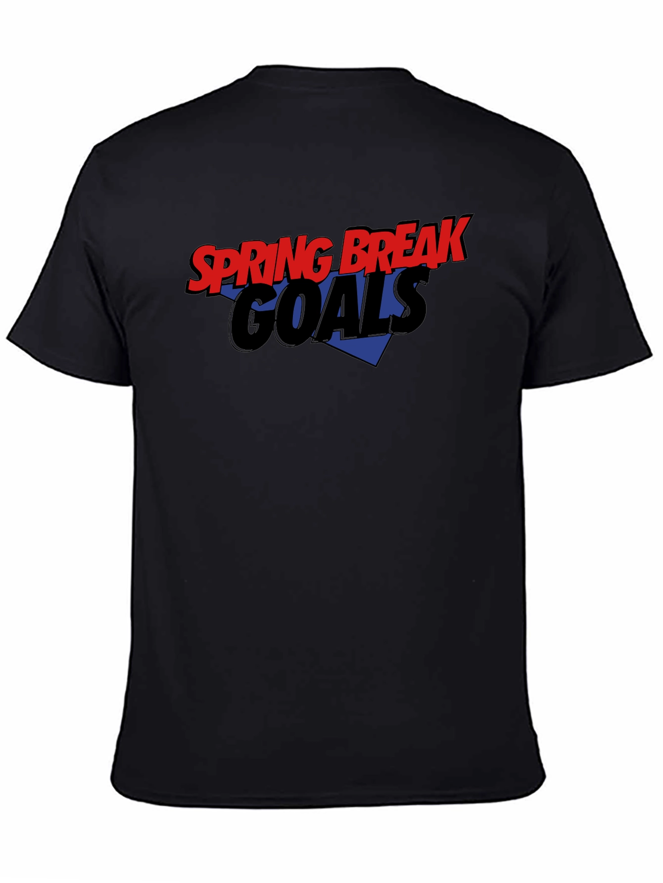Spring Break Goals Black Graphic T-Shirt