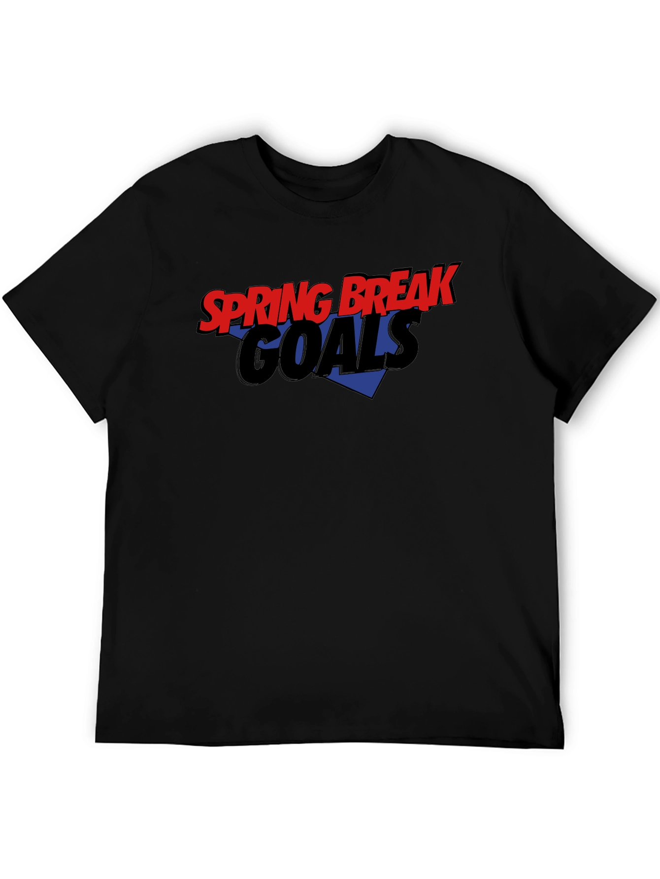 Spring Break Goals Black Graphic T-Shirt