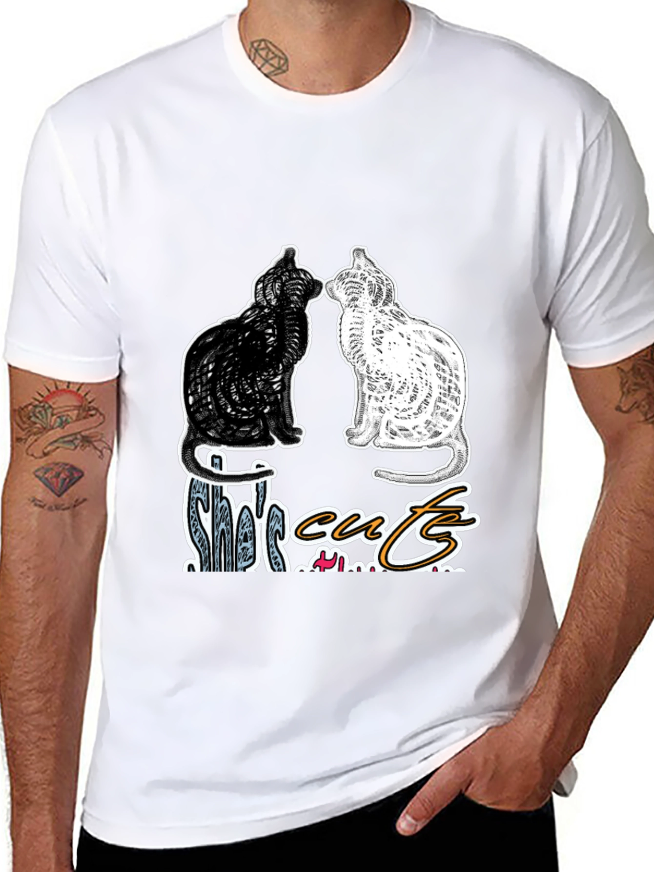 Shes Cute Cats Graphic T-Shirt