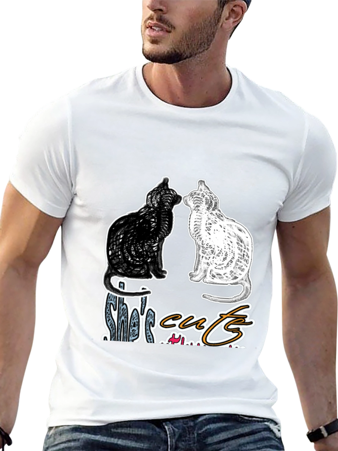 Shes Cute Cats Graphic T-Shirt