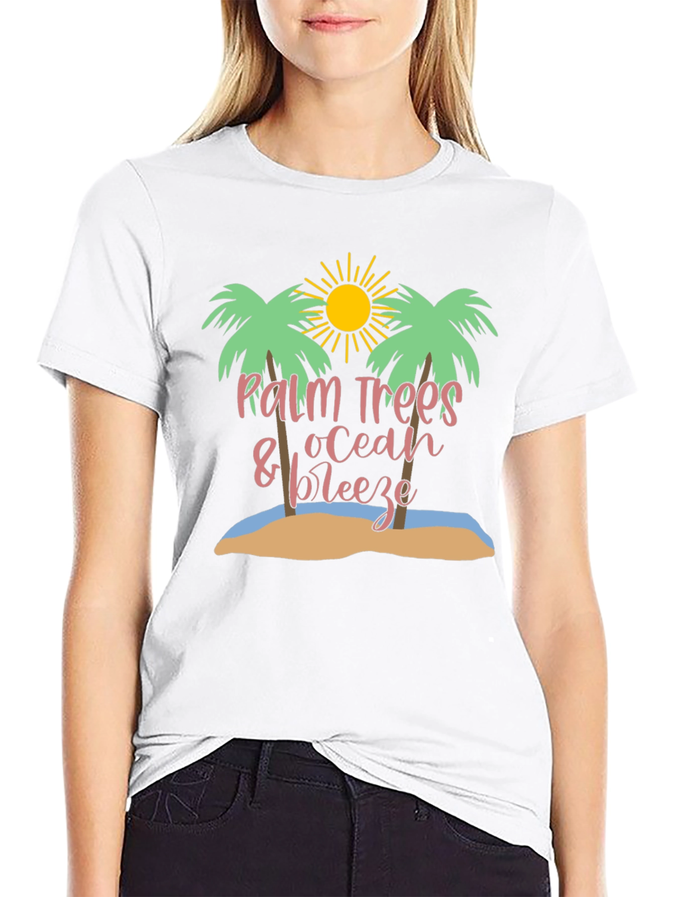 Palm Trees Ocean Breeze Graphic Tee