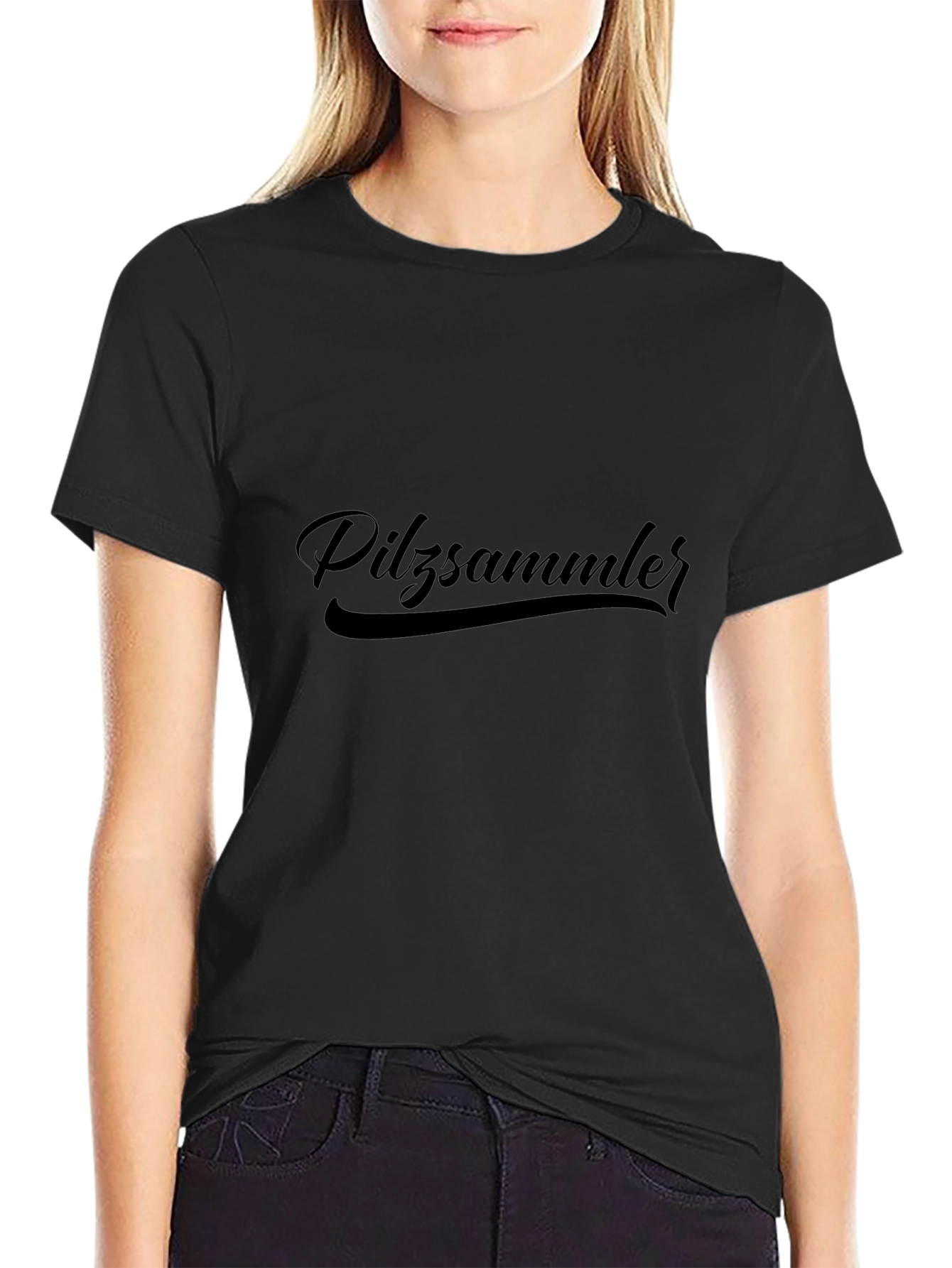 Pilzsammler T-Shirt - Black Crew Neck Tee