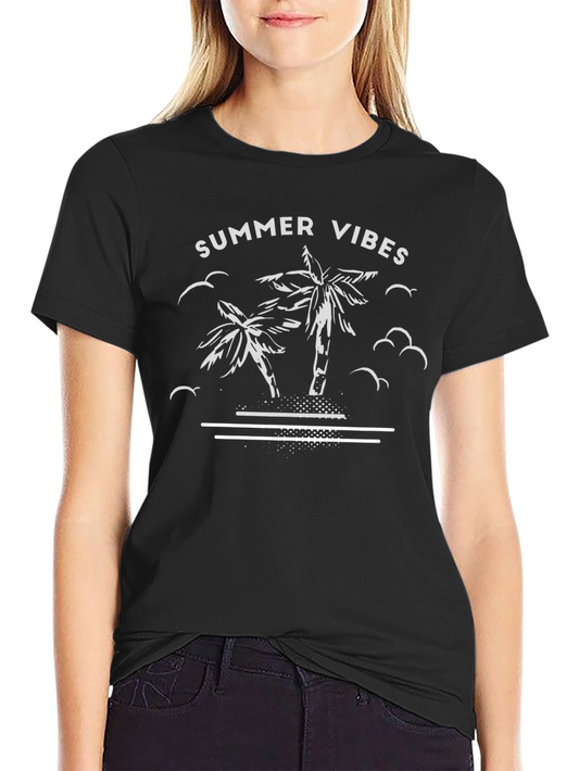 Summer Vibes Palm Tree Graphic T-Shirt