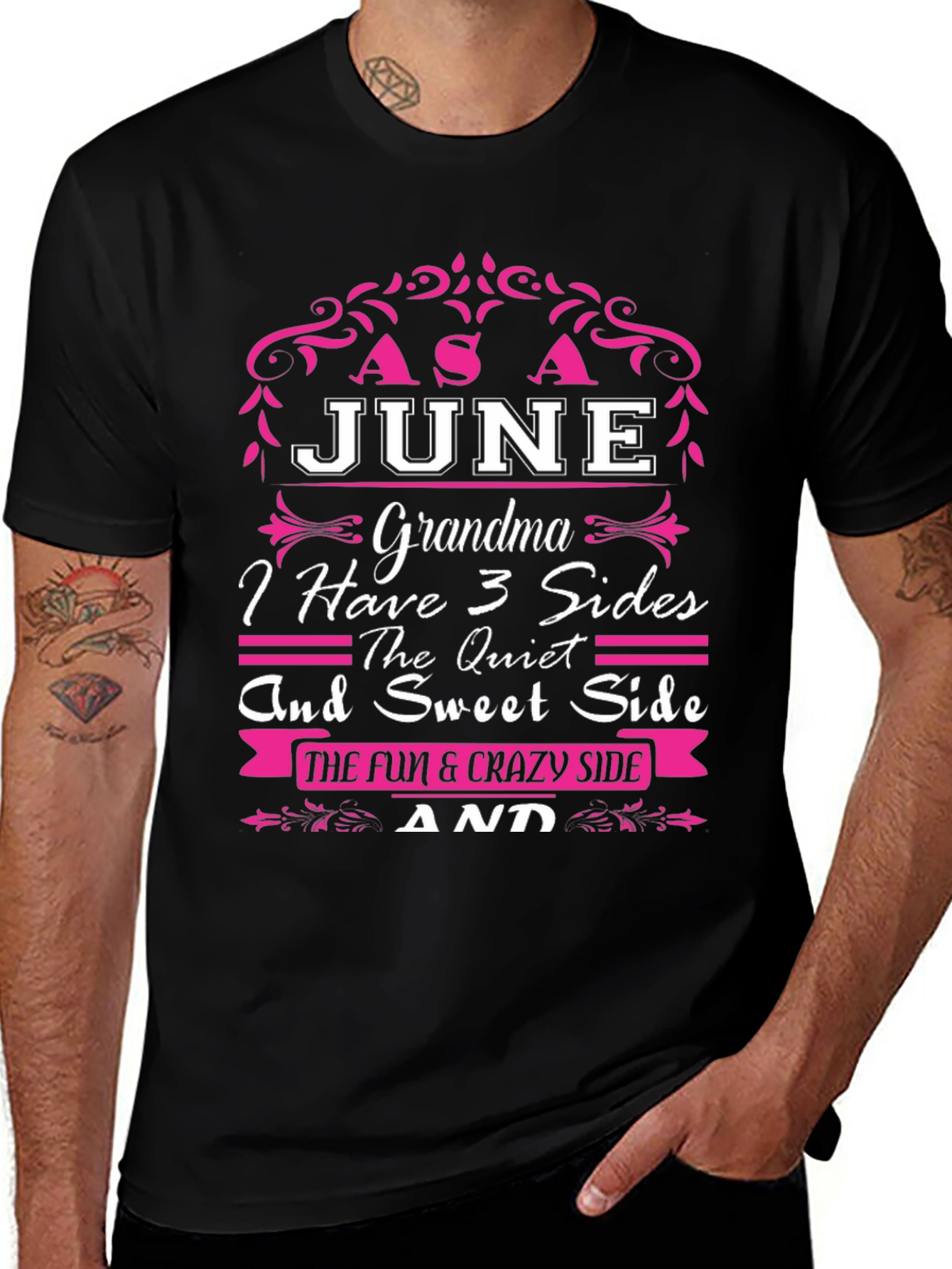 June Grandma 3 Sides T-Shirt