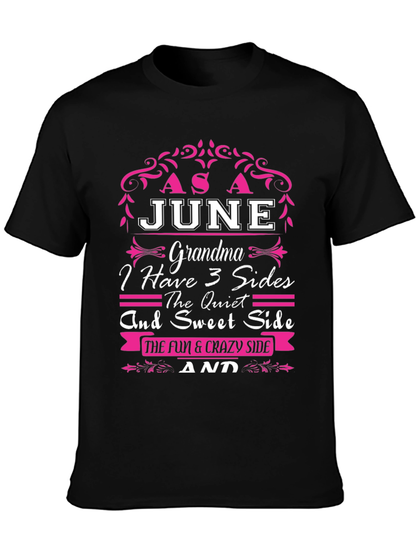 June Grandma 3 Sides T-Shirt
