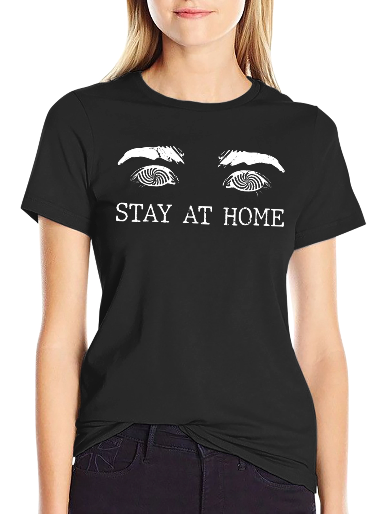 Stay At Home Graphic Tee - Black Unisex Shirt