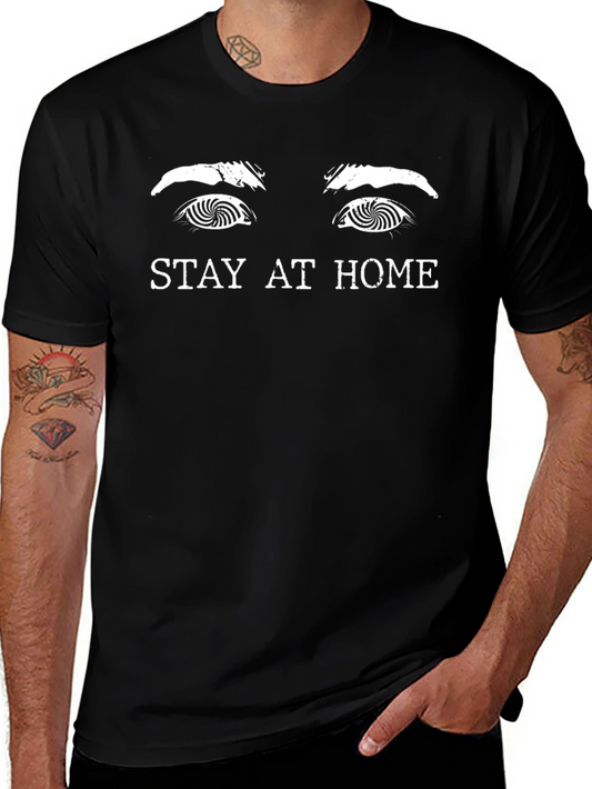 Stay At Home Graphic Tee - Black Unisex Shirt
