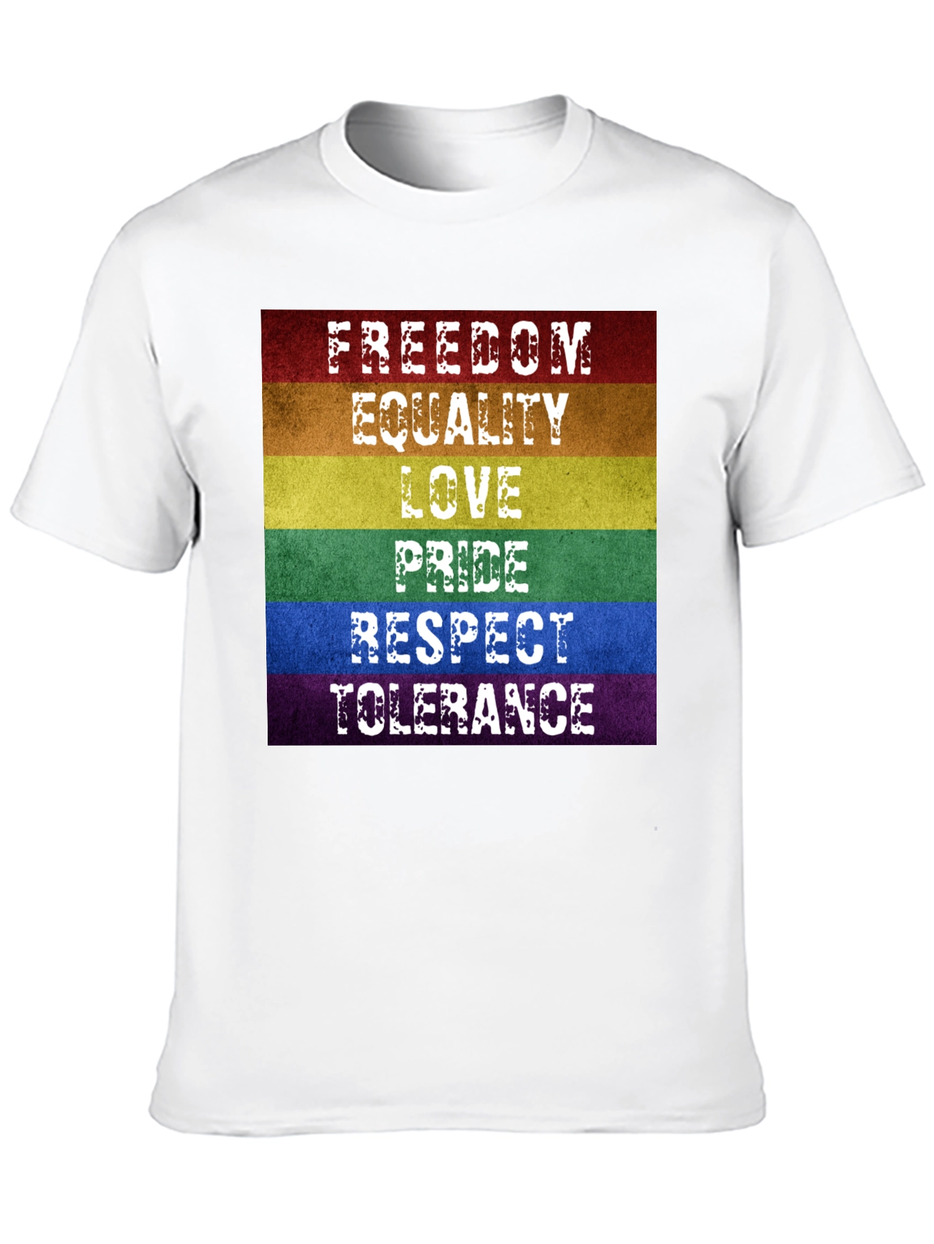 LGBTQ+ Pride Rainbow T-Shirt - Freedom Love Equality