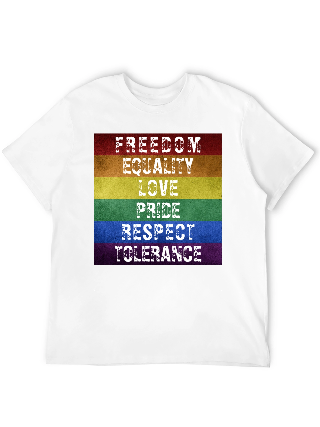 LGBTQ+ Pride Rainbow T-Shirt - Freedom Love Equality