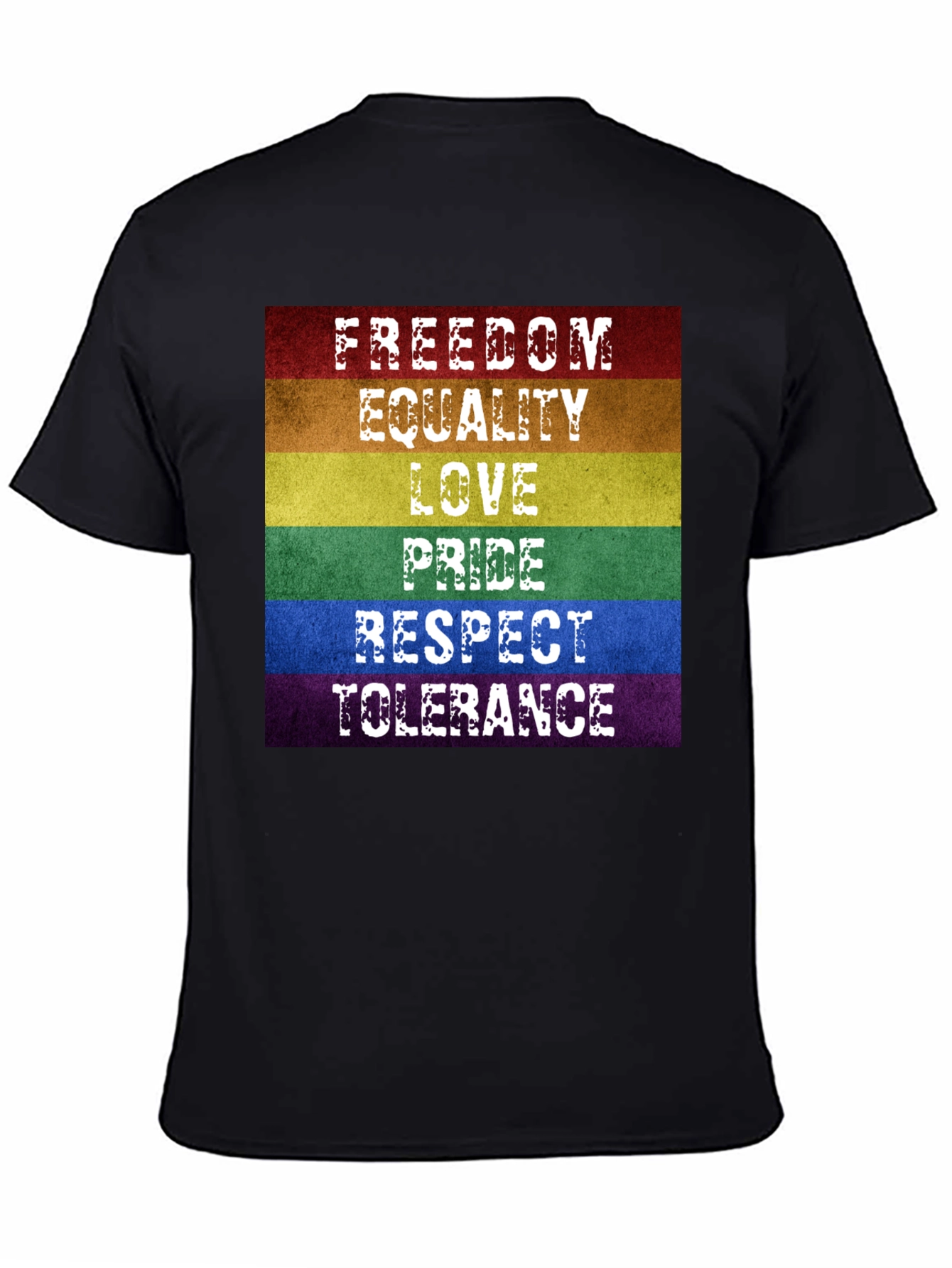 LGBTQ+ Pride Rainbow T-Shirt - Freedom Love Equality
