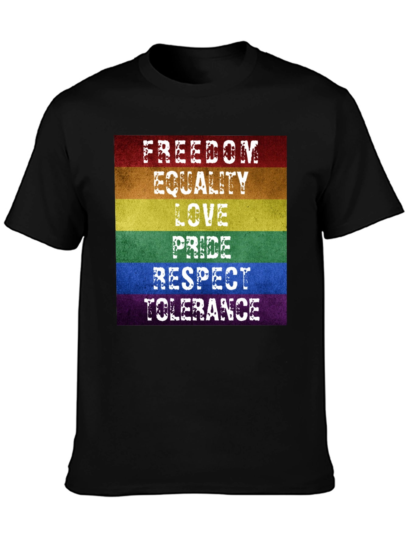 LGBTQ+ Pride Rainbow T-Shirt - Freedom Love Equality